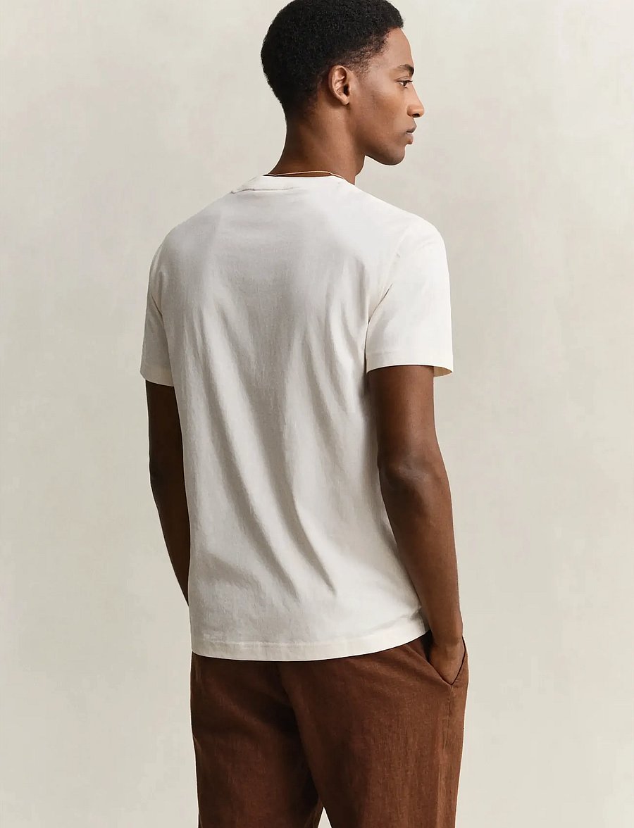 Gant - SCENERY GRAPHIC SS TSHIRT - kortærmede t-shirts - cream - 2