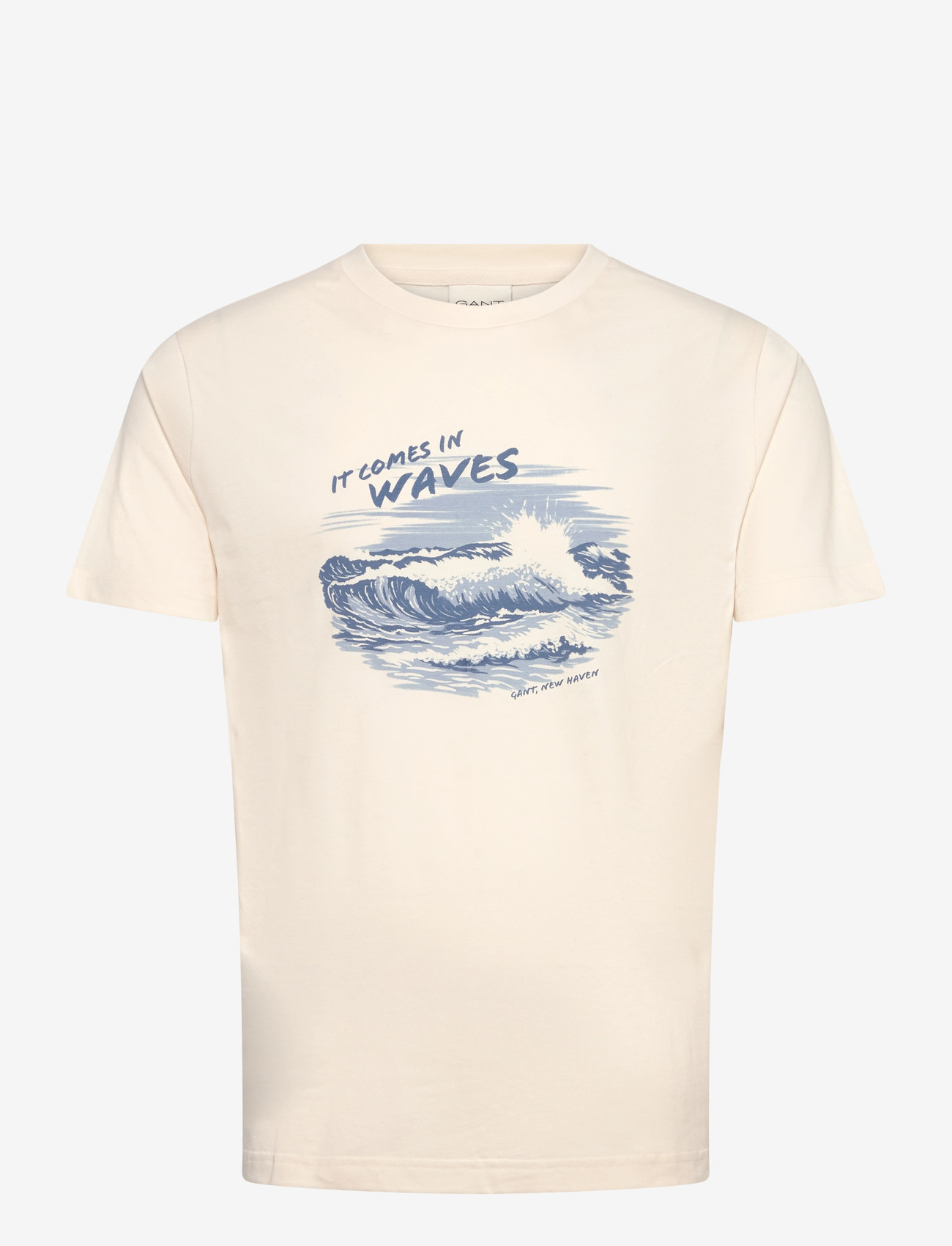 Gant - GRAPHIC SS TSHIRT - kortærmede t-shirts - cream - 1