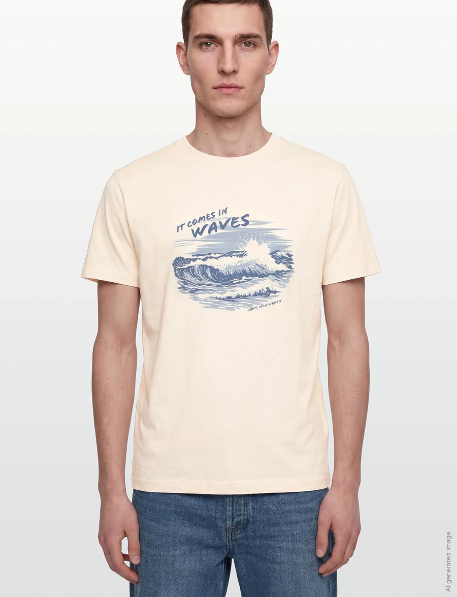 Gant - GRAPHIC SS TSHIRT - kurzärmelig - cream - 3
