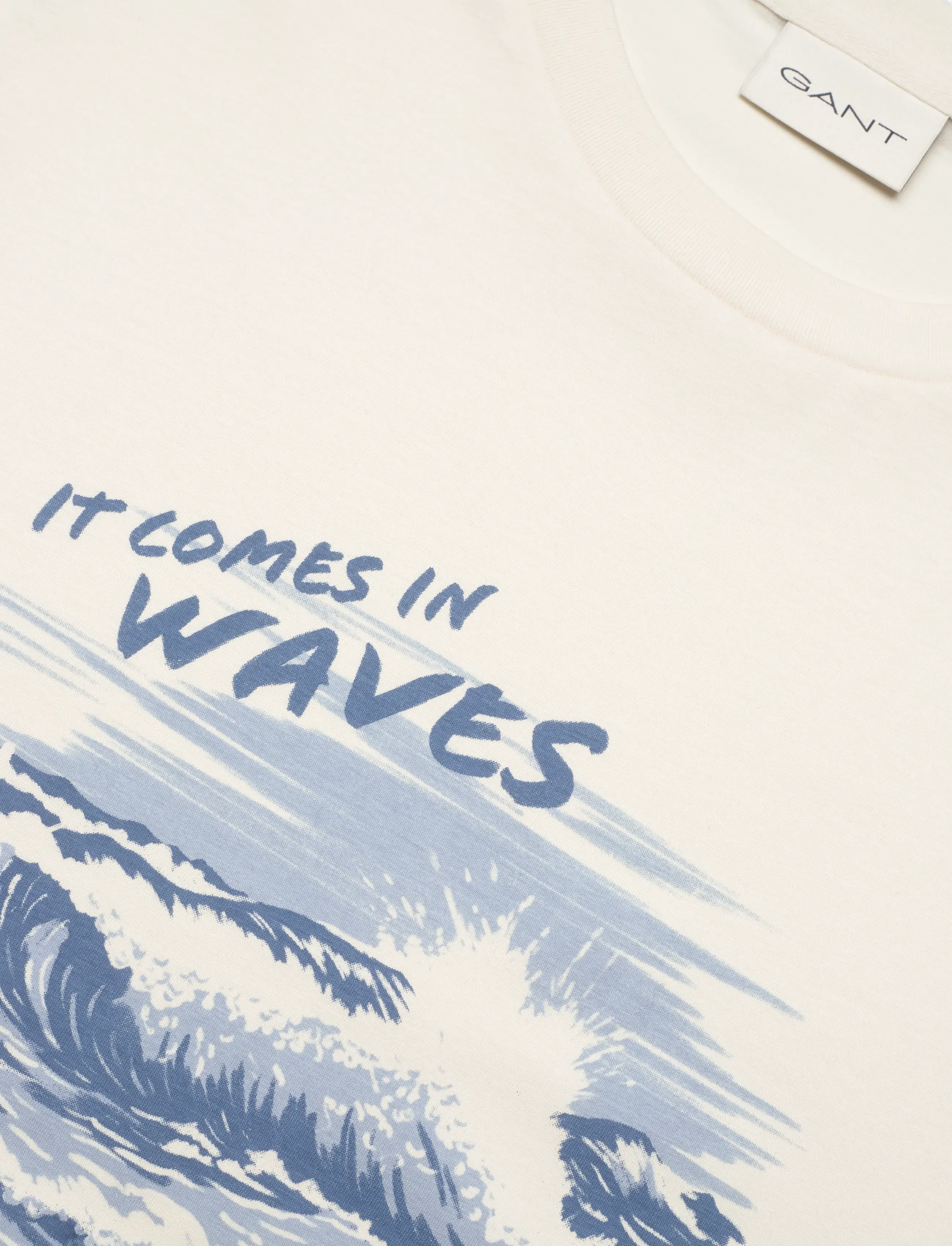 Gant - GRAPHIC SS TSHIRT - kortärmade t-shirts - cream - 5