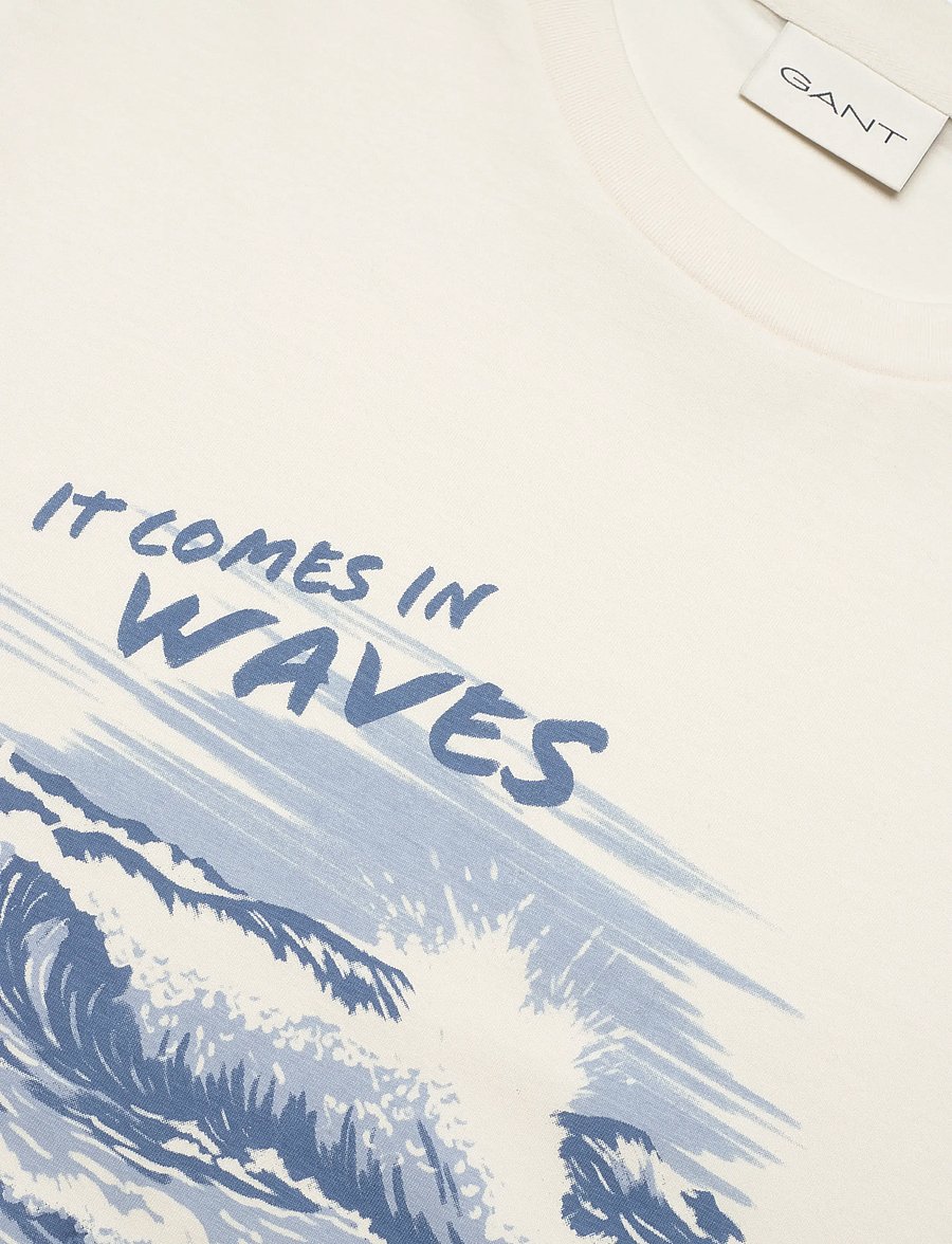 Gant - GRAPHIC SS TSHIRT - kurzärmelig - cream - 5