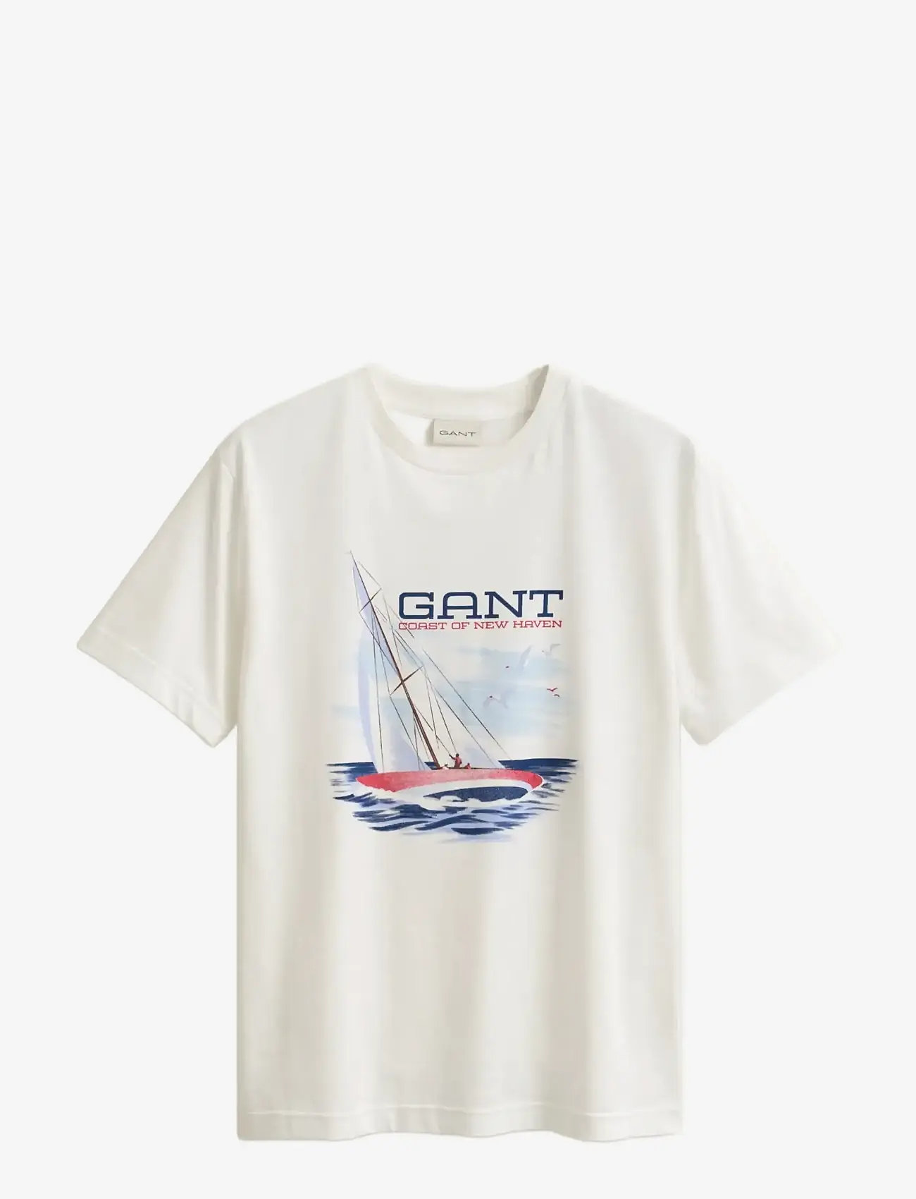 Gant - GRAPHIC SS TSHIRT - kurzärmelig - eggshell - 1