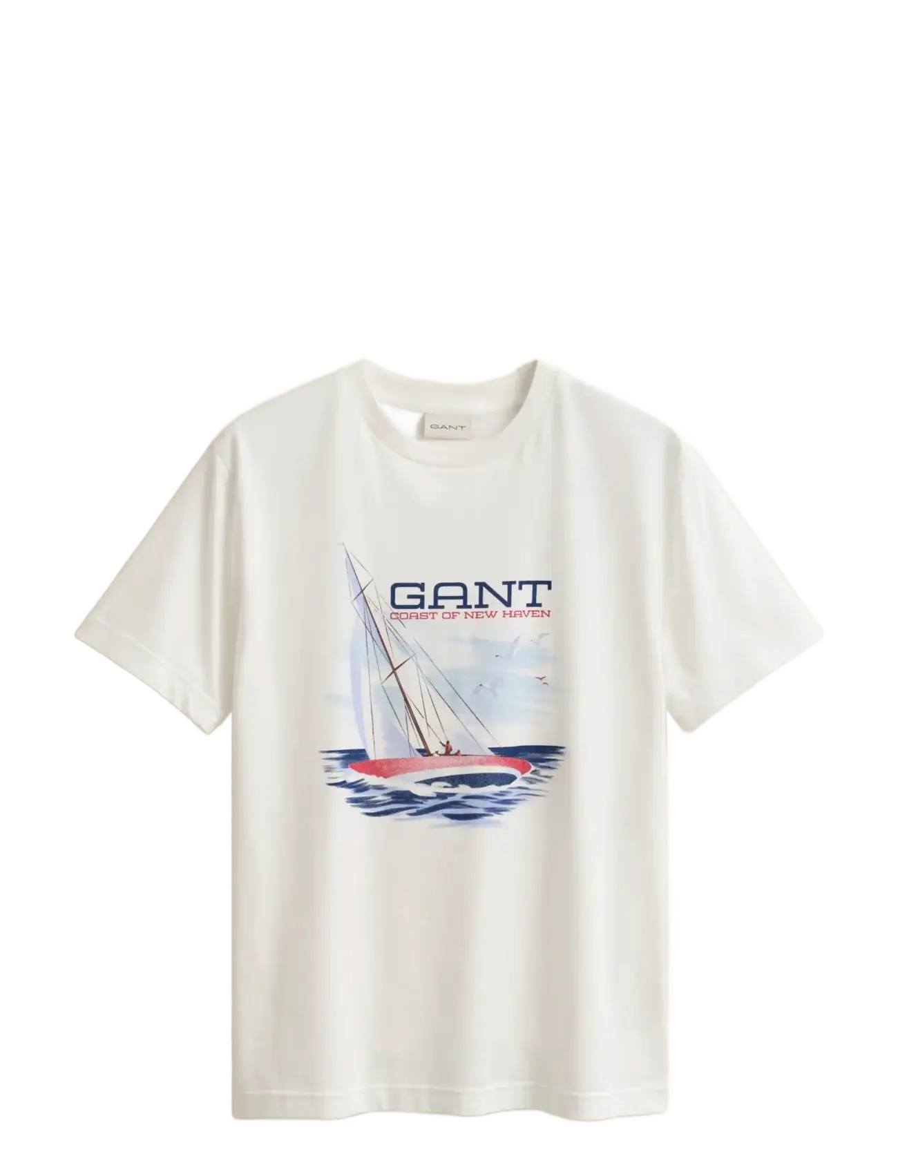 GANT GRAPHIC SS TSHIRT - T-skjorter - EGGSHELL / white