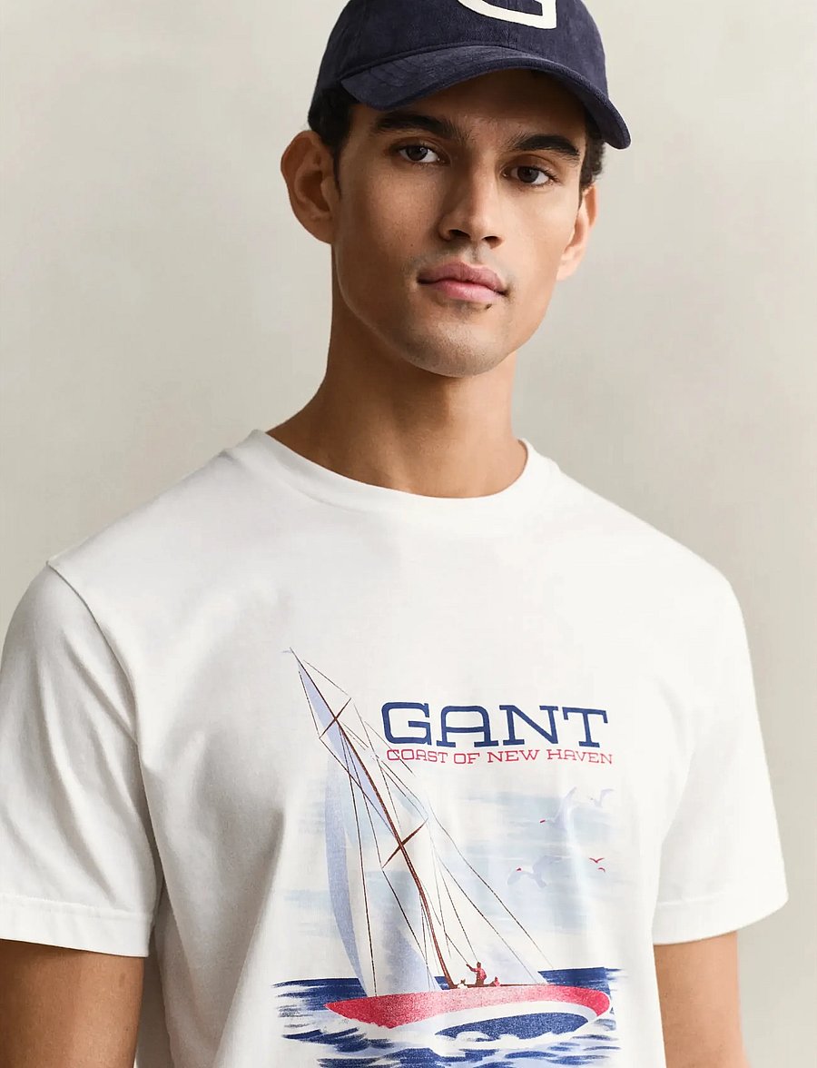 Gant - GRAPHIC SS TSHIRT - kurzärmelig - eggshell - 3