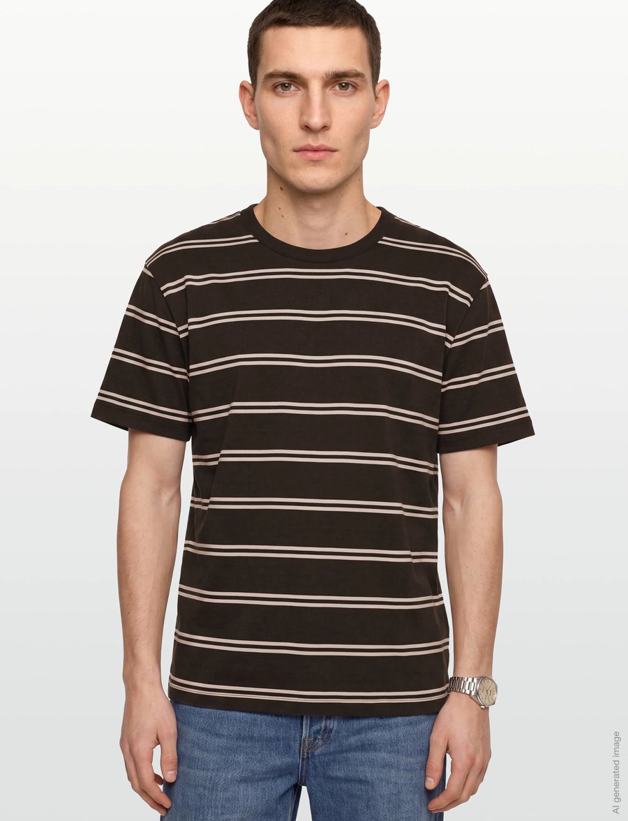 Gant - PIMA STRIPED SS T-SHIRT - lühikeste varrukatega t-särgid - charred wood brown - 3
