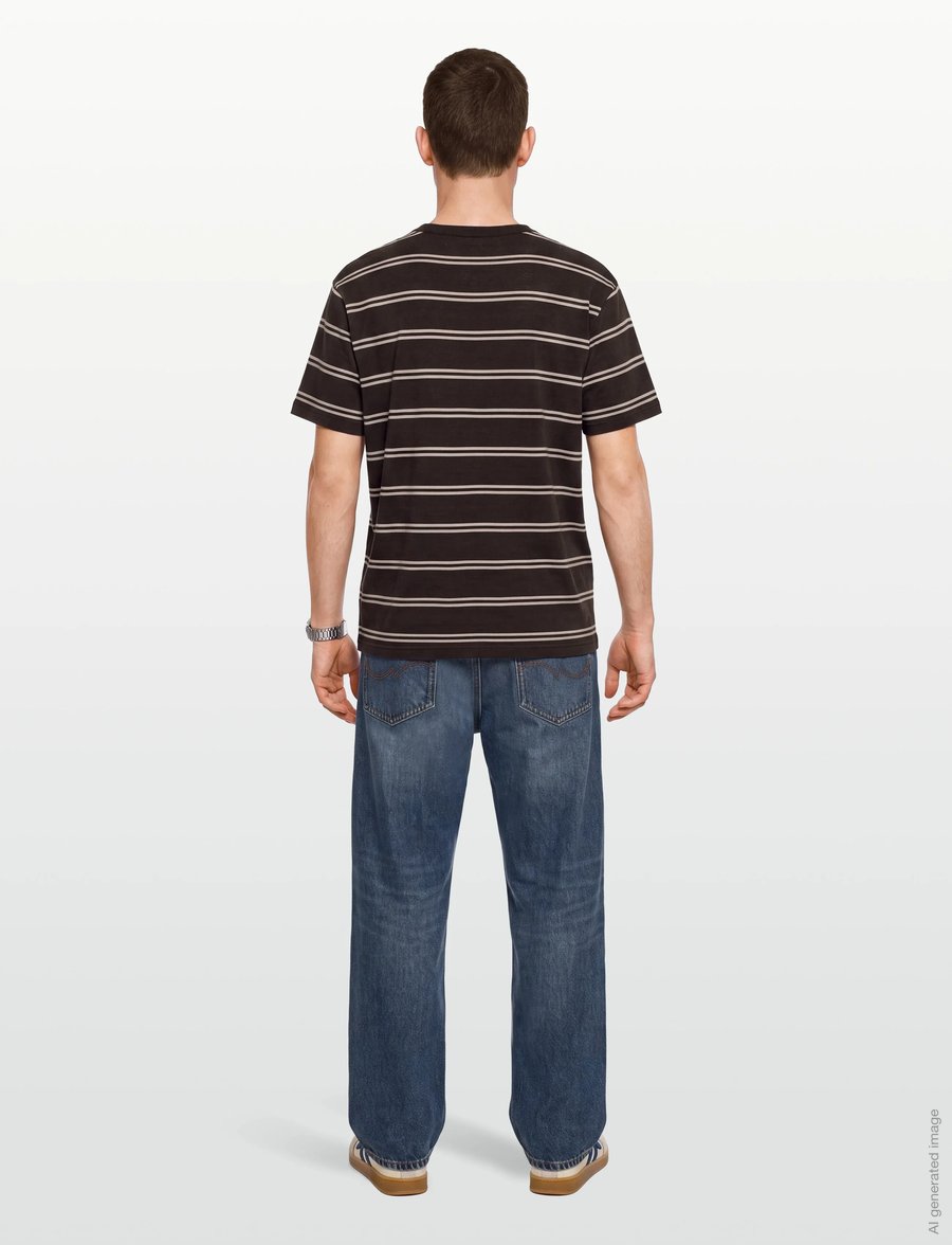 Gant - PIMA STRIPED SS T-SHIRT - lühikeste varrukatega t-särgid - charred wood brown - 4