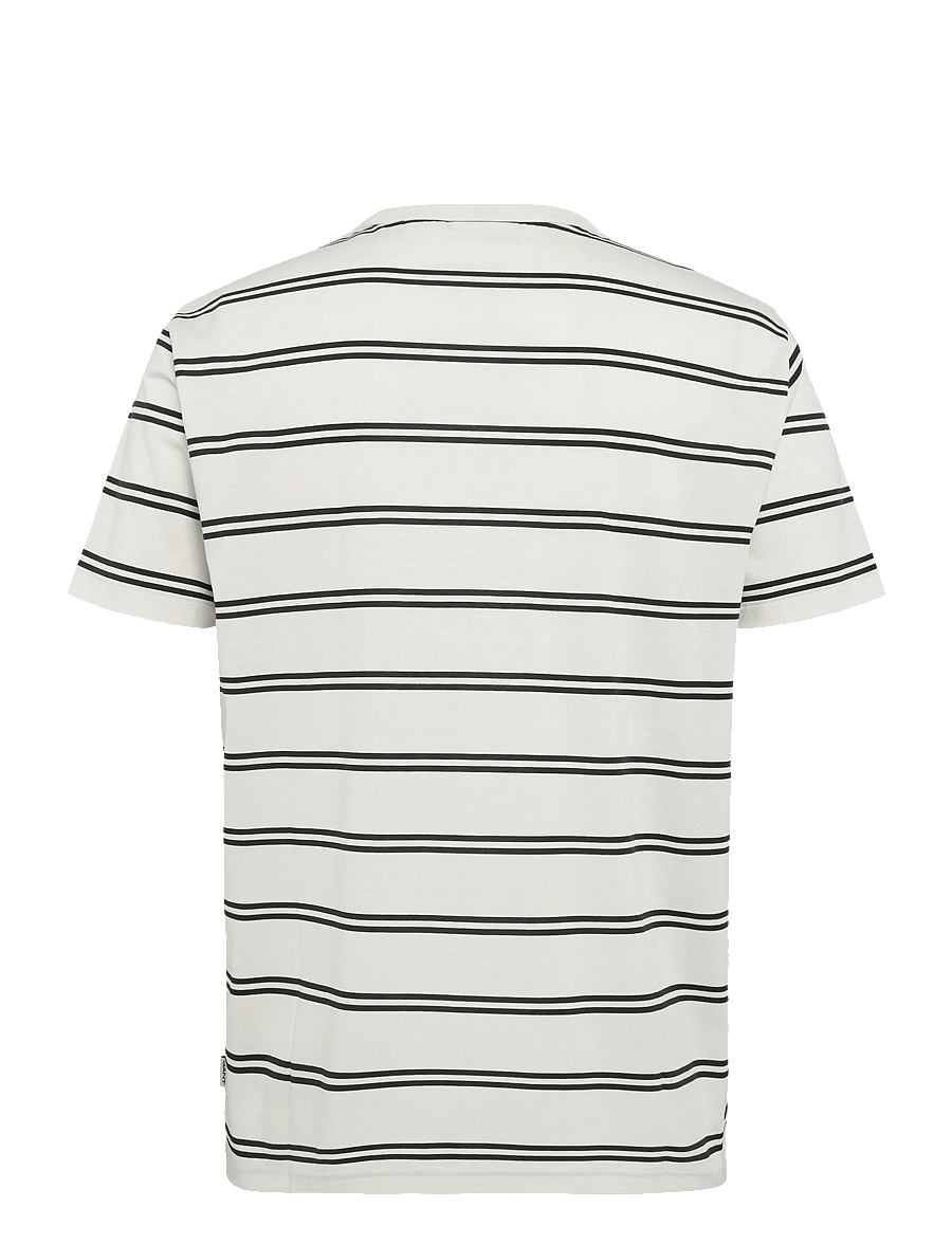 Gant - PIMA STRIPED SS T-SHIRT - kortärmade t-shirts - cream - 2