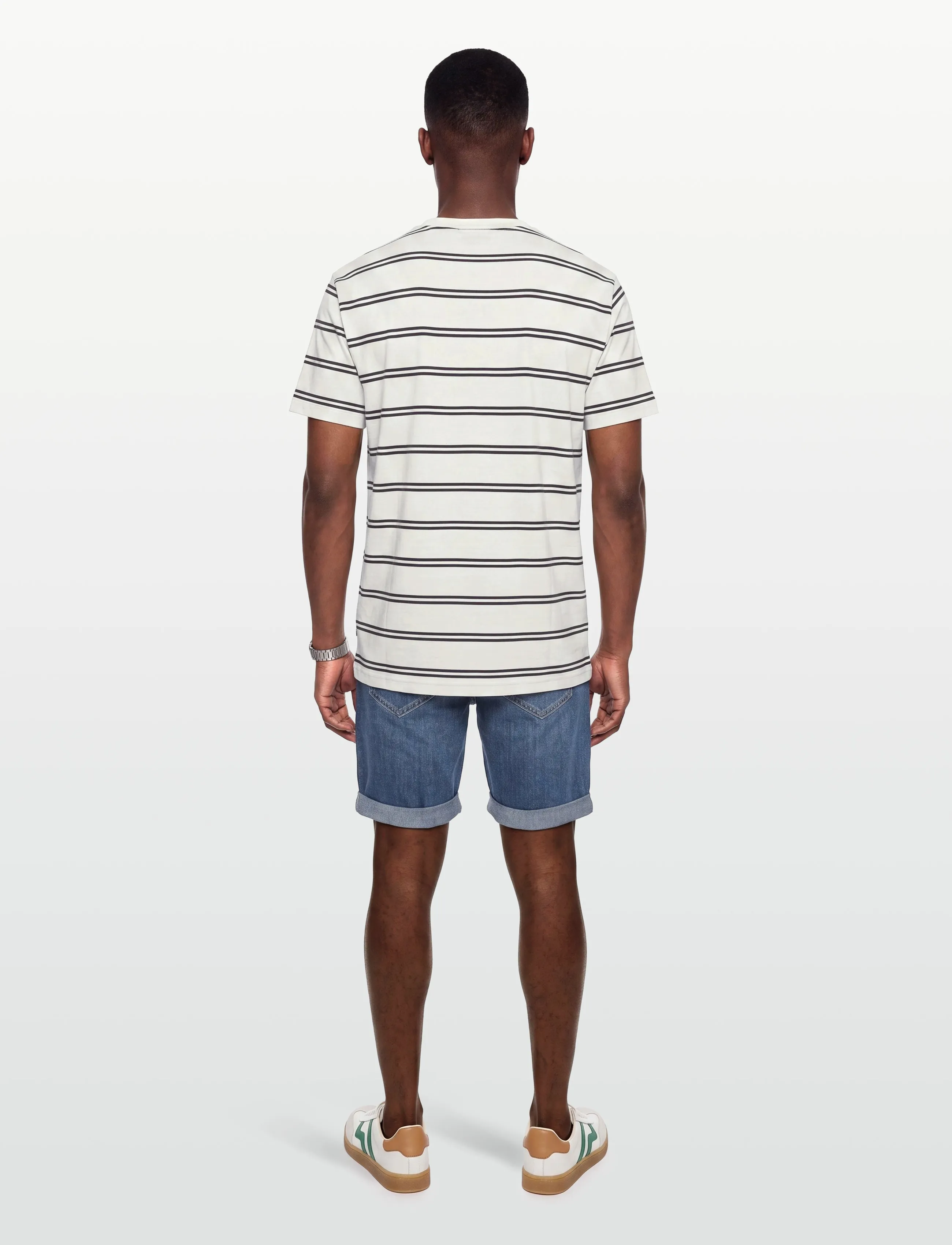 Gant - PIMA STRIPED SS T-SHIRT - kortärmade t-shirts - cream - 4