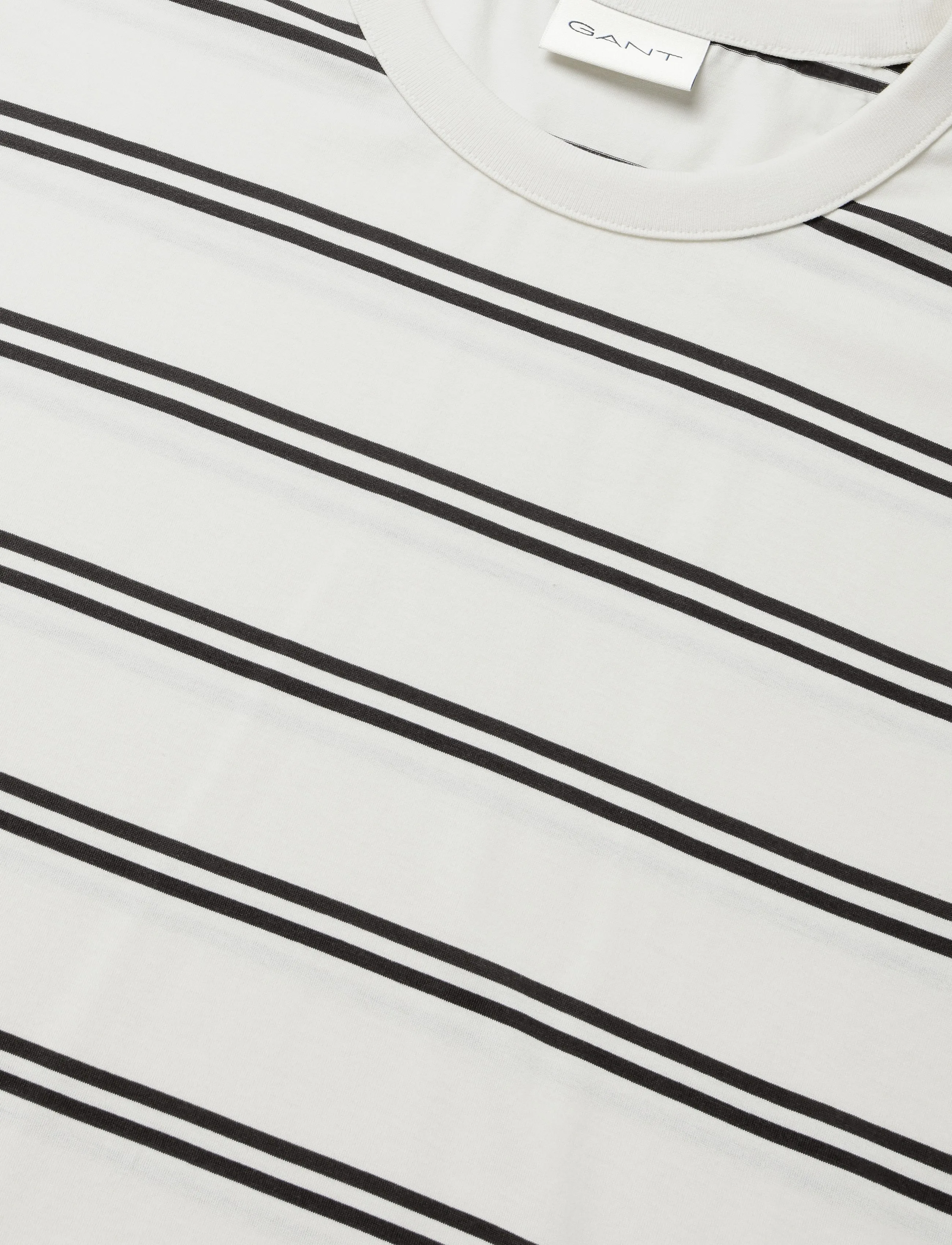 Gant - PIMA STRIPED SS T-SHIRT - kortärmade t-shirts - cream - 5