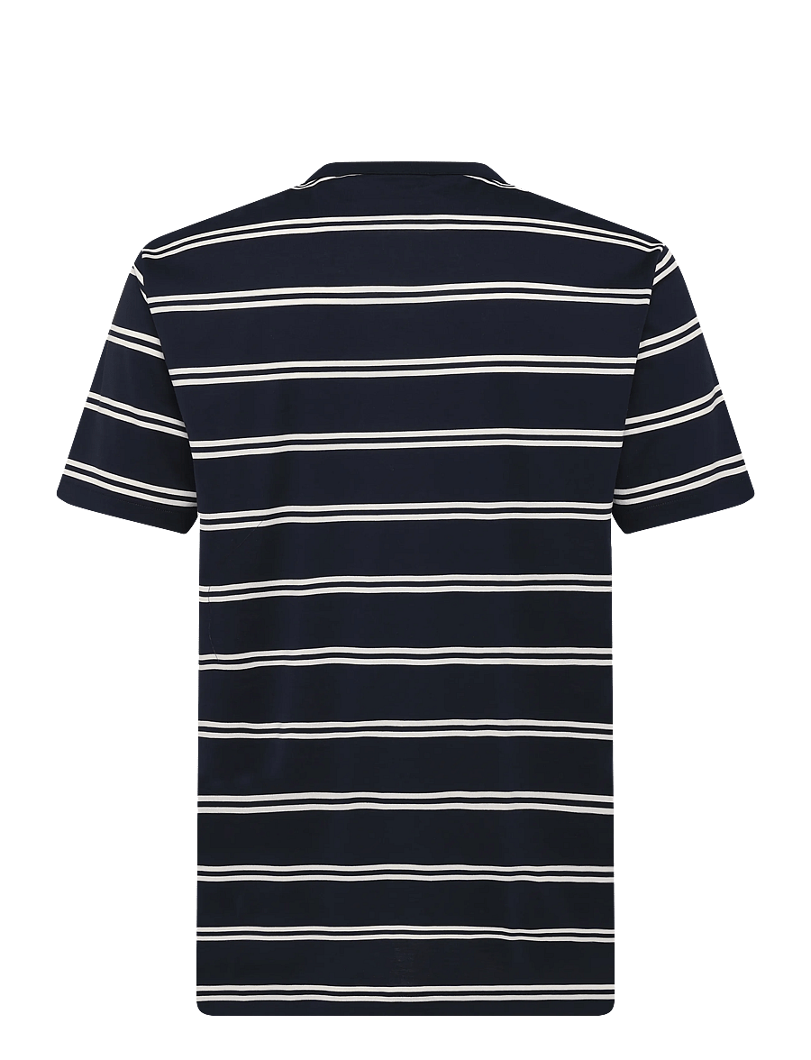 Gant - PIMA STRIPED SS T-SHIRT - kurzärmelige t-shirts - evening blue - 1