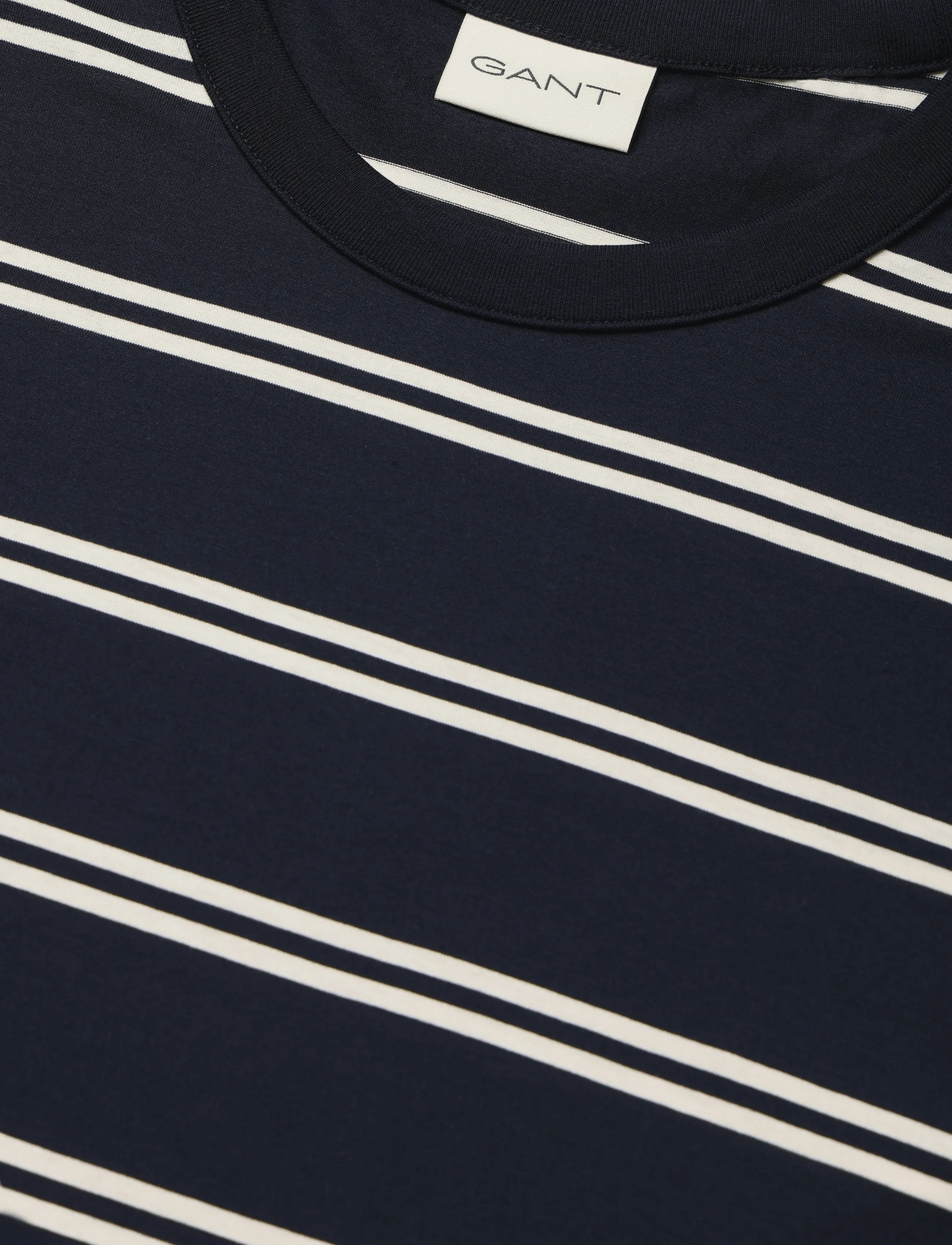 Gant - PIMA STRIPED SS T-SHIRT - kurzärmelige t-shirts - evening blue - 2