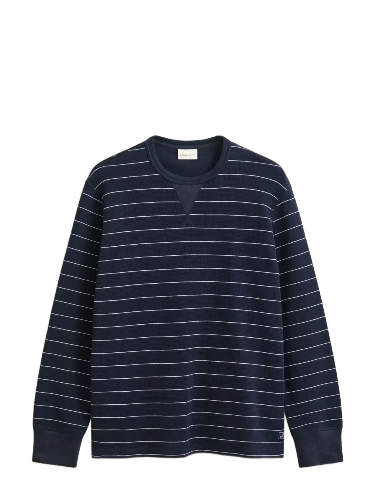 Gant MICRO TEXTURE STRIPED C-NECK - Inspiration - EVENING BLUE / navy