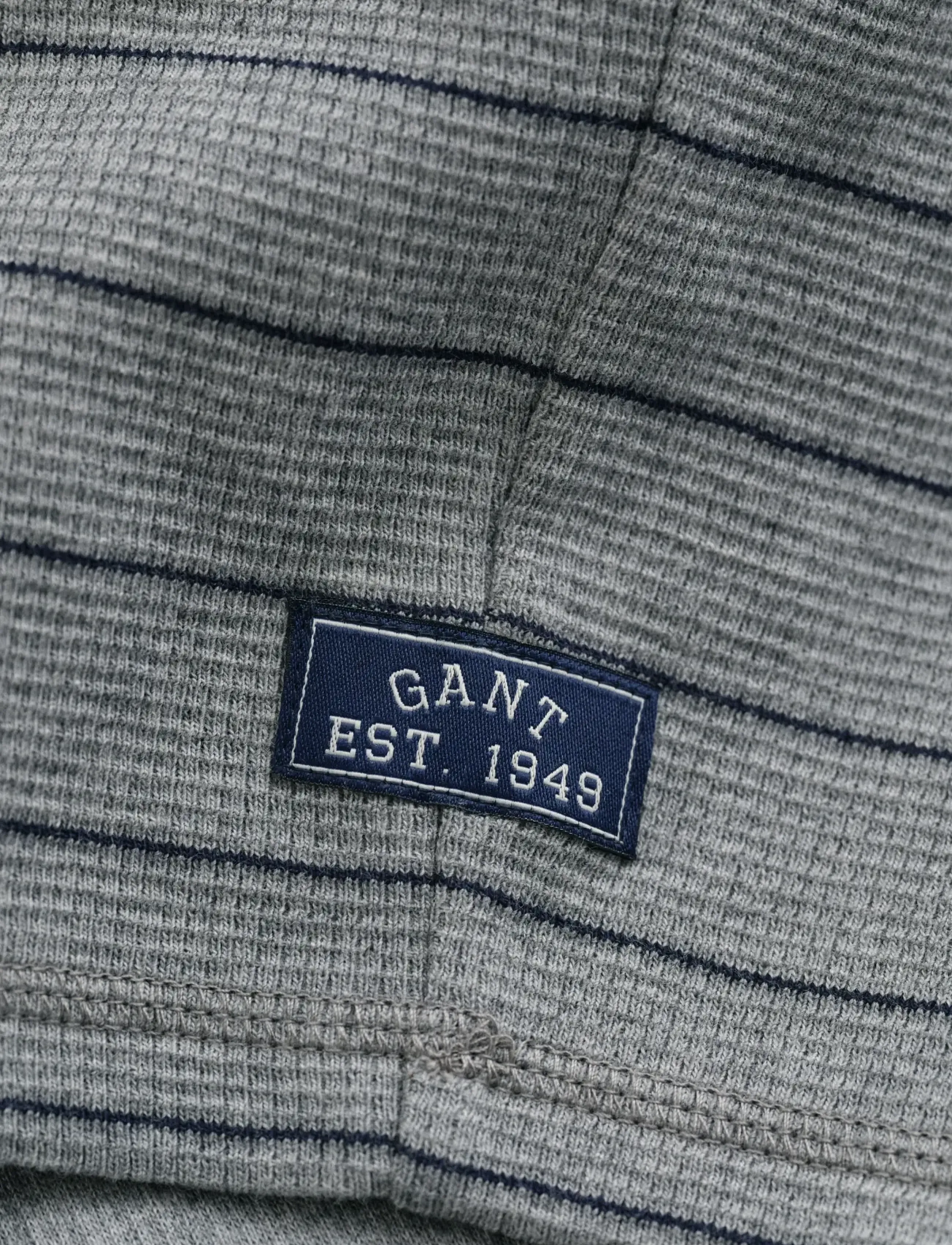 Gant - MICRO TEXTURE STRIPED C-NECK - langärmelige t-shirts - grey melange - 1