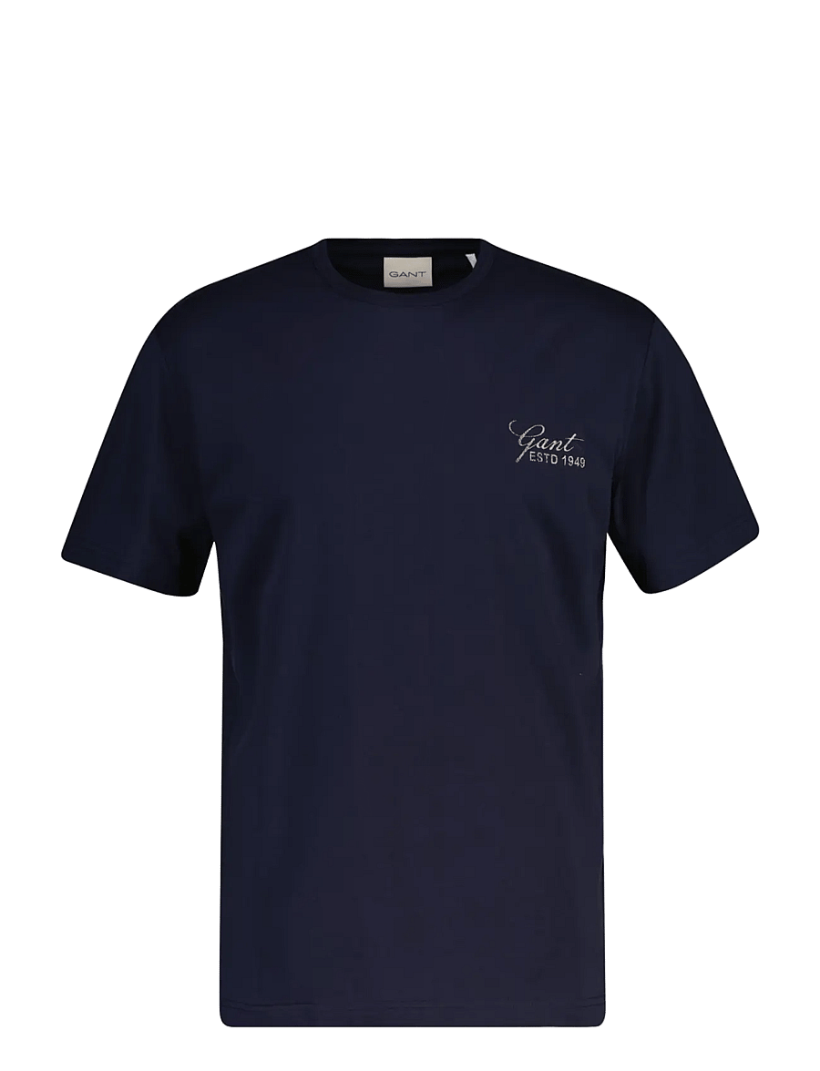 Gant - GRAPHIC SS T-SHIRT - kurzärmelige t-shirts - evening blue - 0