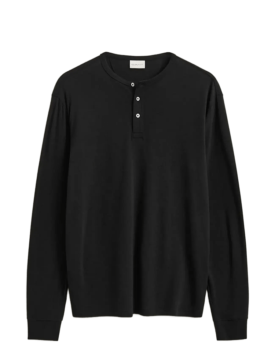 Gant - TENCEL WOOL HENLEY - black - 1