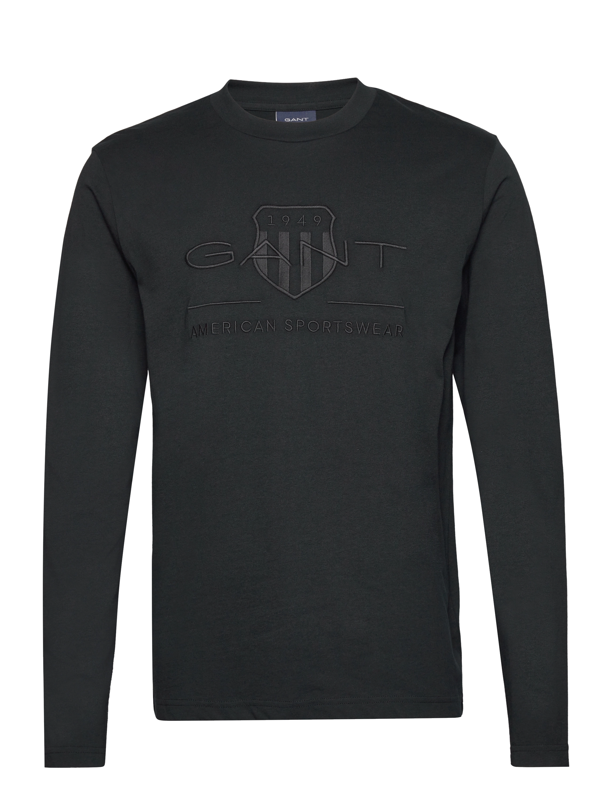 GANT - REG TONAL SHIELD LS T-SHIRT - black - 0