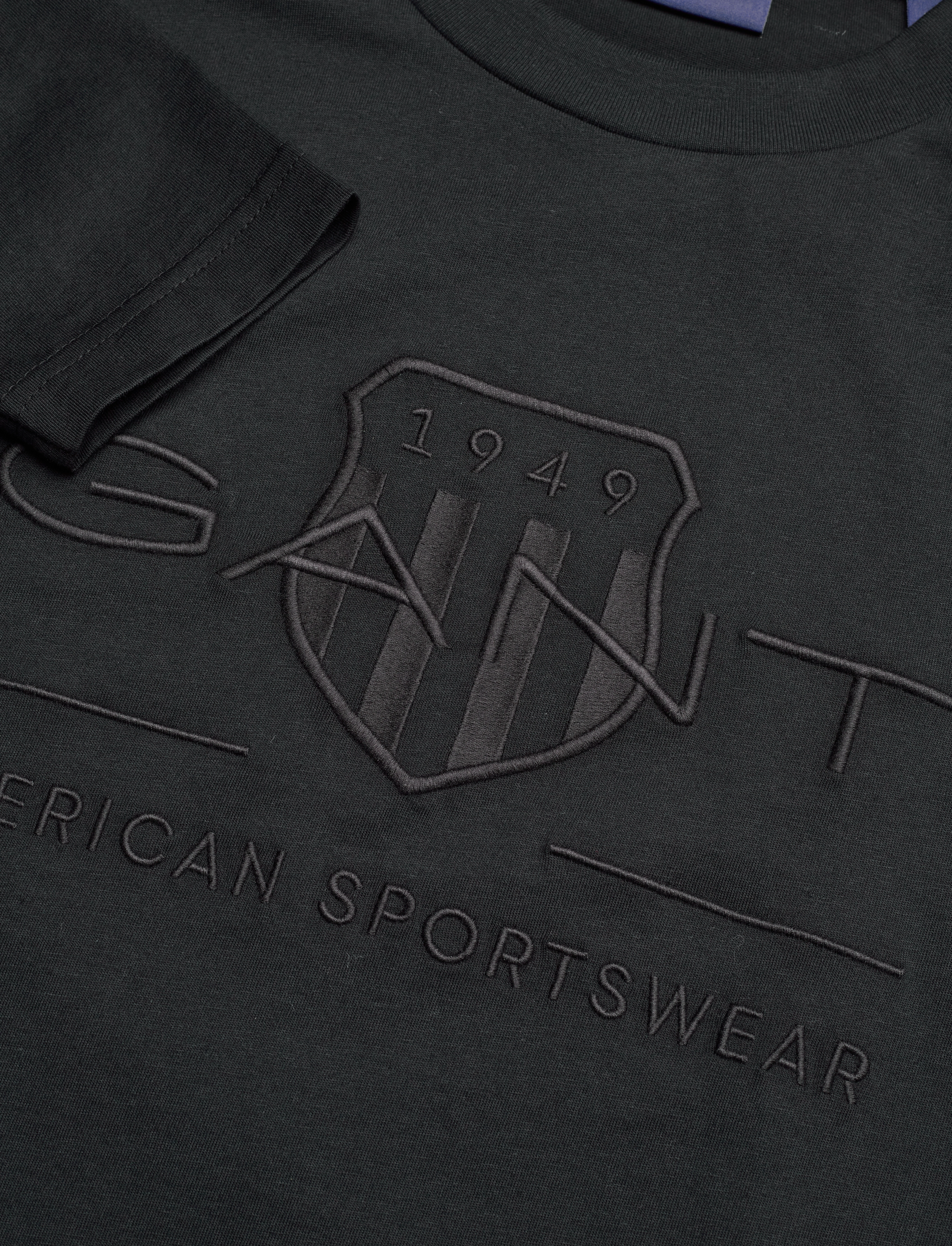 GANT - REG TONAL SHIELD LS T-SHIRT - black - 2