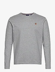 GANT - D1. BANNER SHIELD LS T-SHIRT - basic t-shirts - grey melange - 0