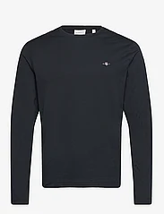 GANT - REG SHIELD LS T-SHIRT - langærmede t-shirts - black - 0