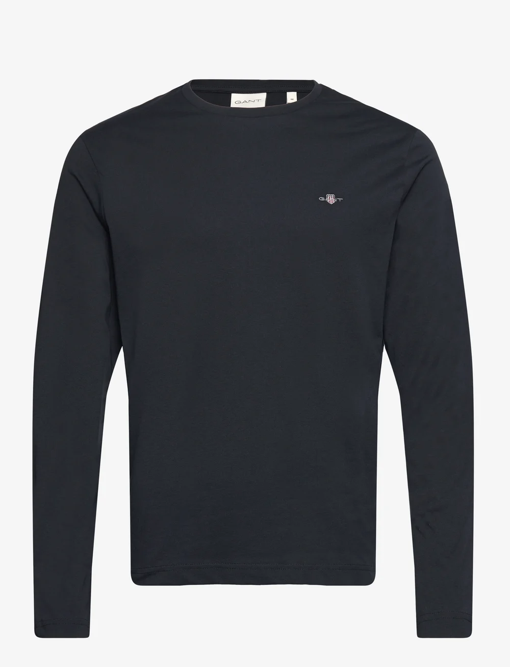 GANT - REG SHIELD LS T-SHIRT - långärmade t-shirts - black - 1