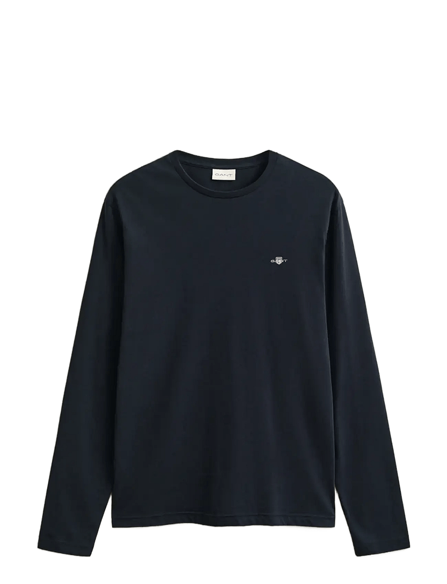 Gant - Shield Long Sleeve T-Shirt - long-sleeved t-shirts - black - 1