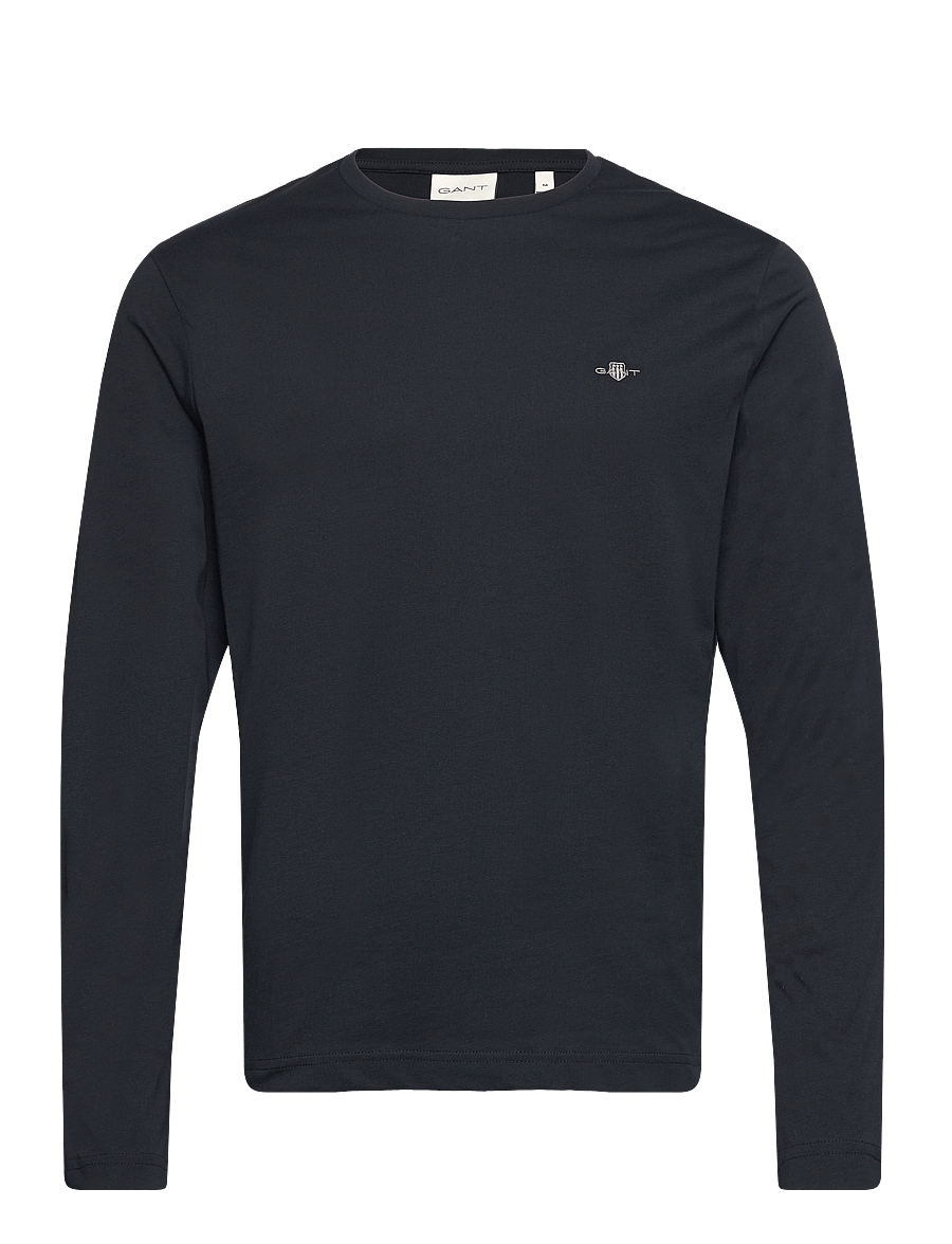 Gant - Shield Long Sleeve T-Shirt - langærmede t-shirts - black - 1