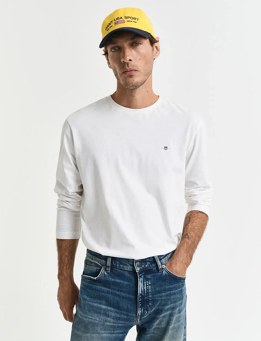 Gant - Shield Long Sleeve T-Shirt - pikkade varrukatega t-särgid - eggshell - 4