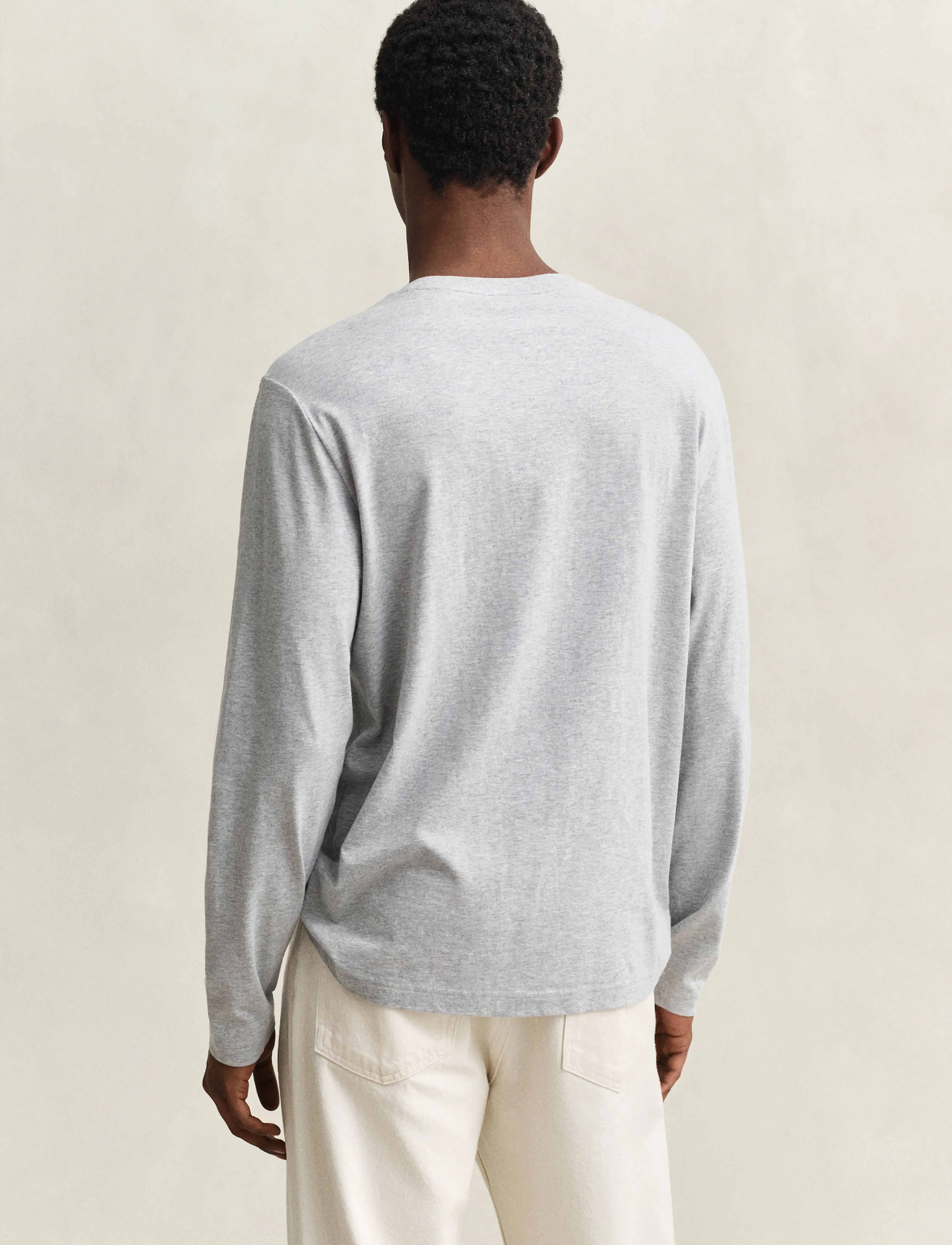 Gant - Shield Long Sleeve T-Shirt - langärmelige t-shirts - grey melange - 3
