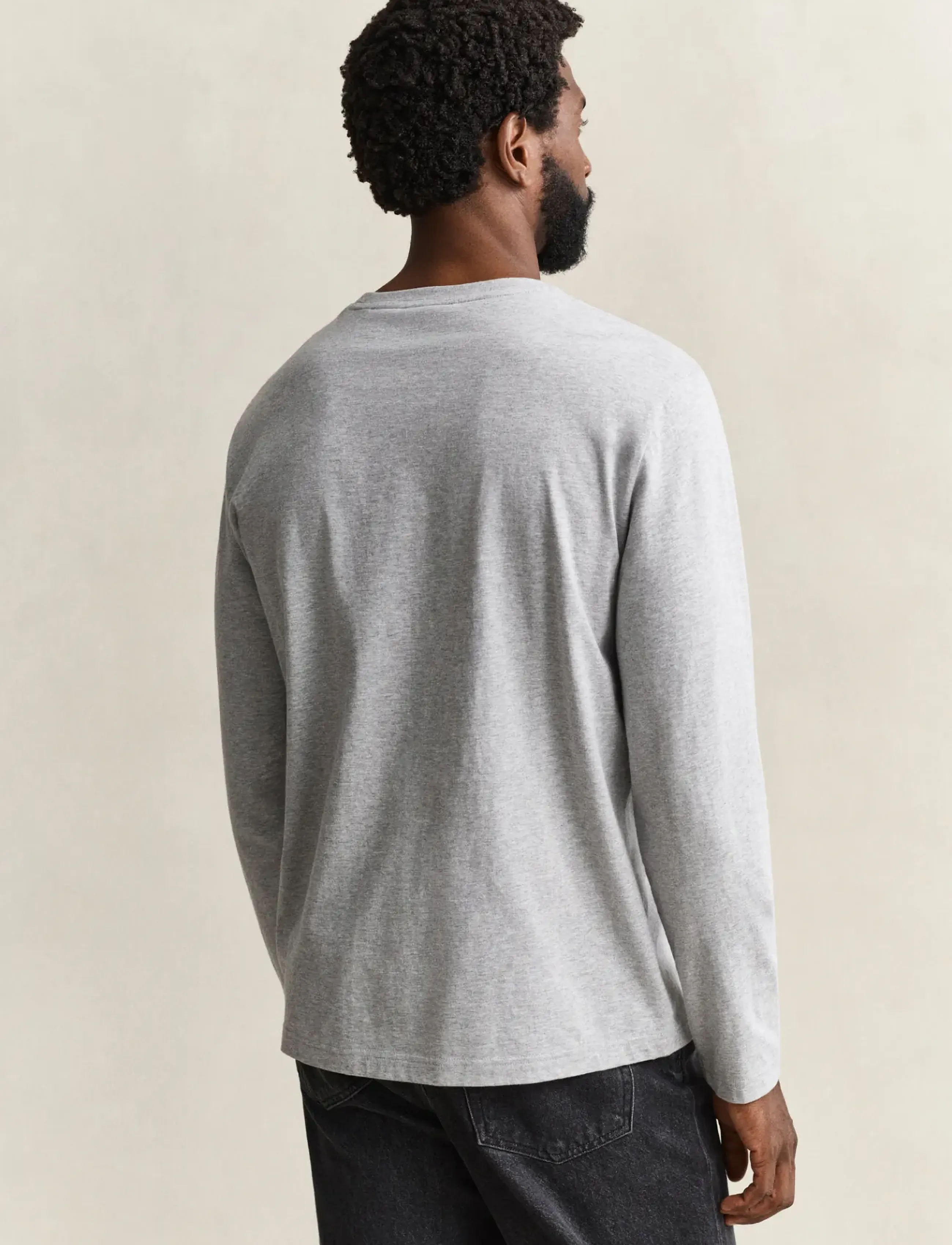 Gant - Shield Long Sleeve T-Shirt - långärmade t-shirts - grey melange - 3