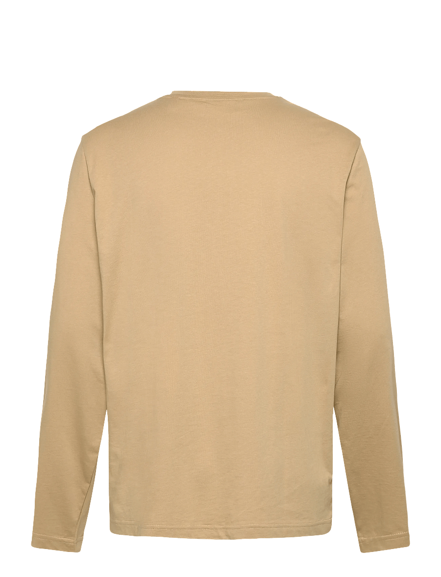 Gant - Shield Long Sleeve T-Shirt - long-sleeved t-shirts - woody beige - 1