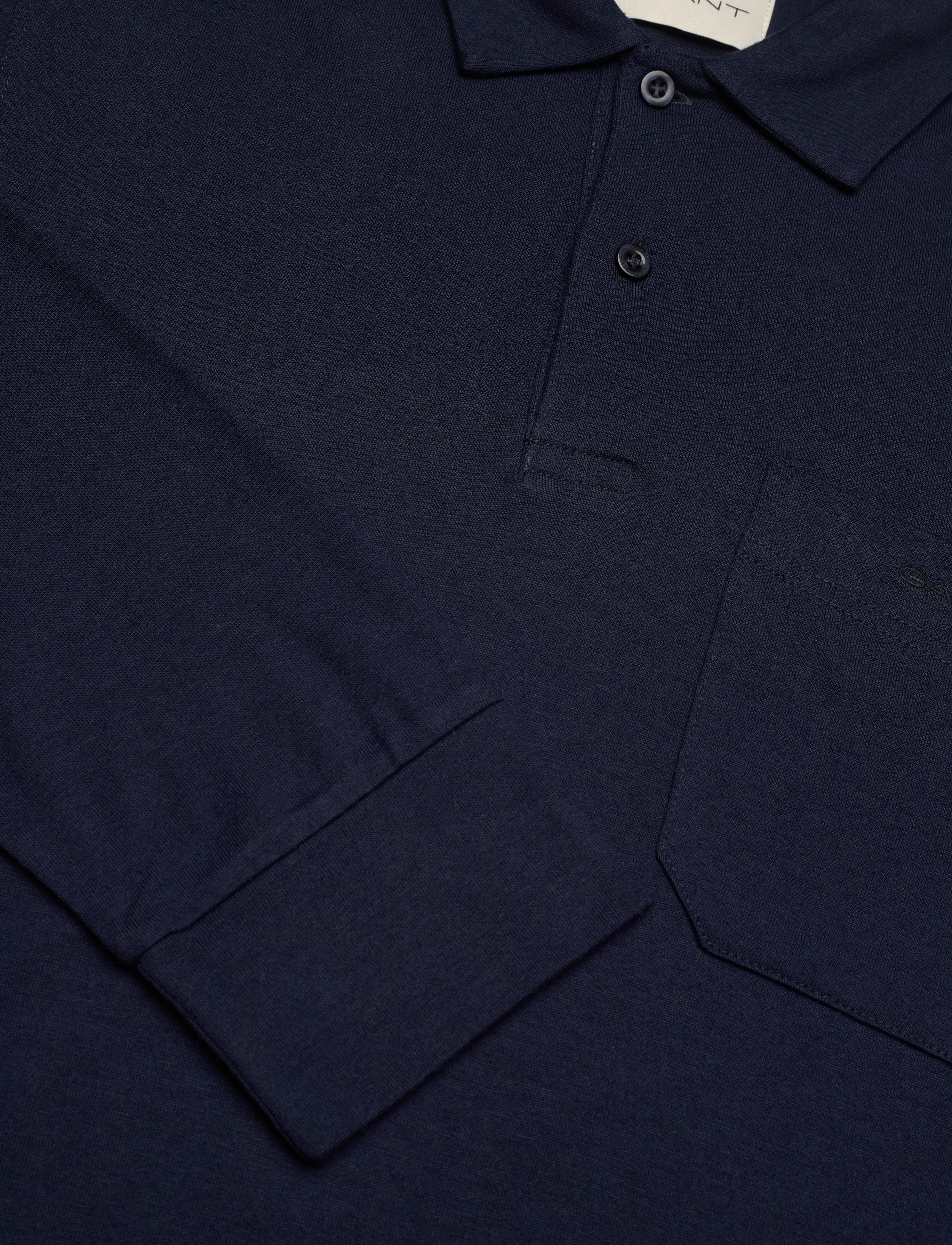 GANT - TENCEL WOOL LS POLO - evening blue - 2