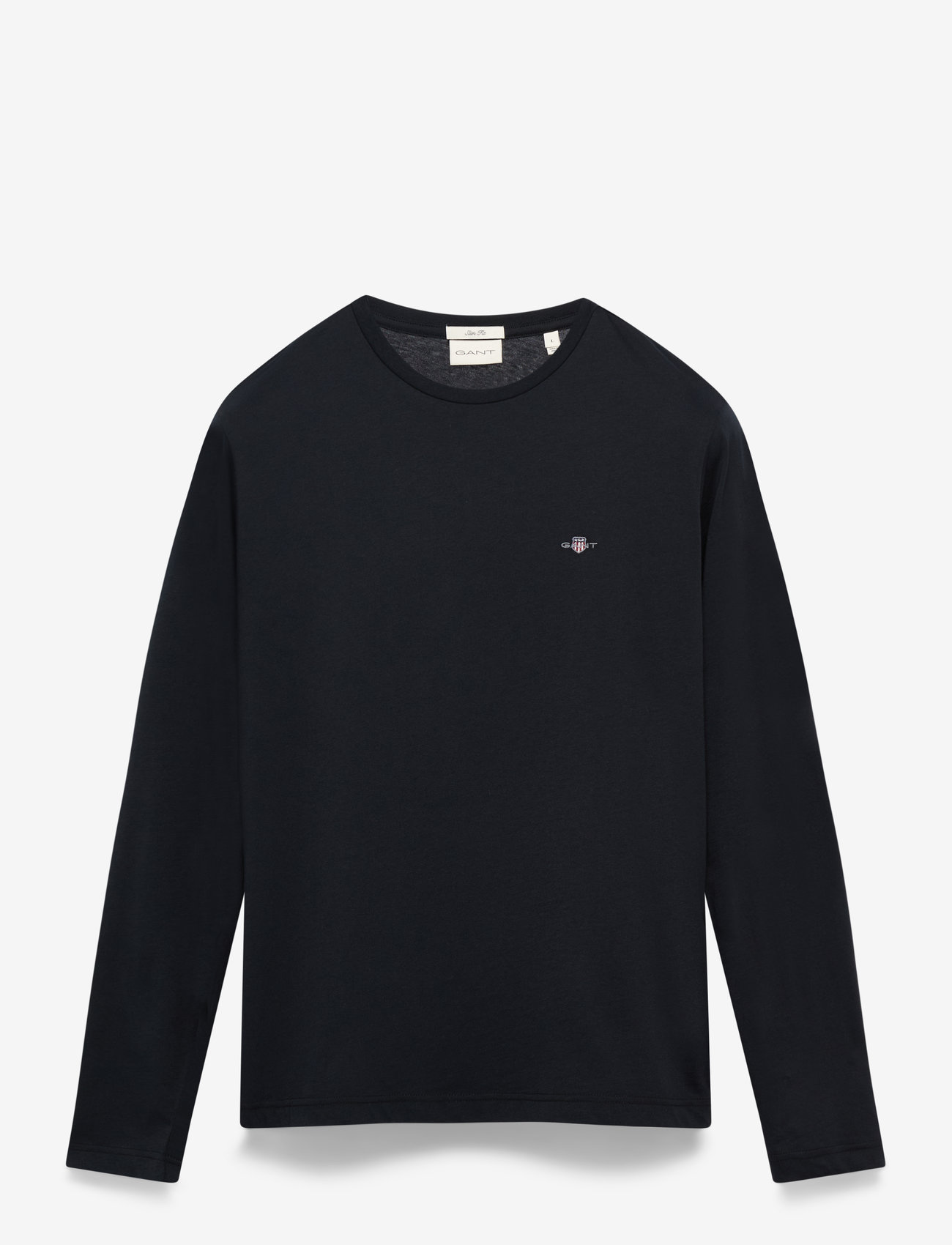 GANT - SLIM SHIELD LS T-SHIRT - långärmade t-shirts - black - 1