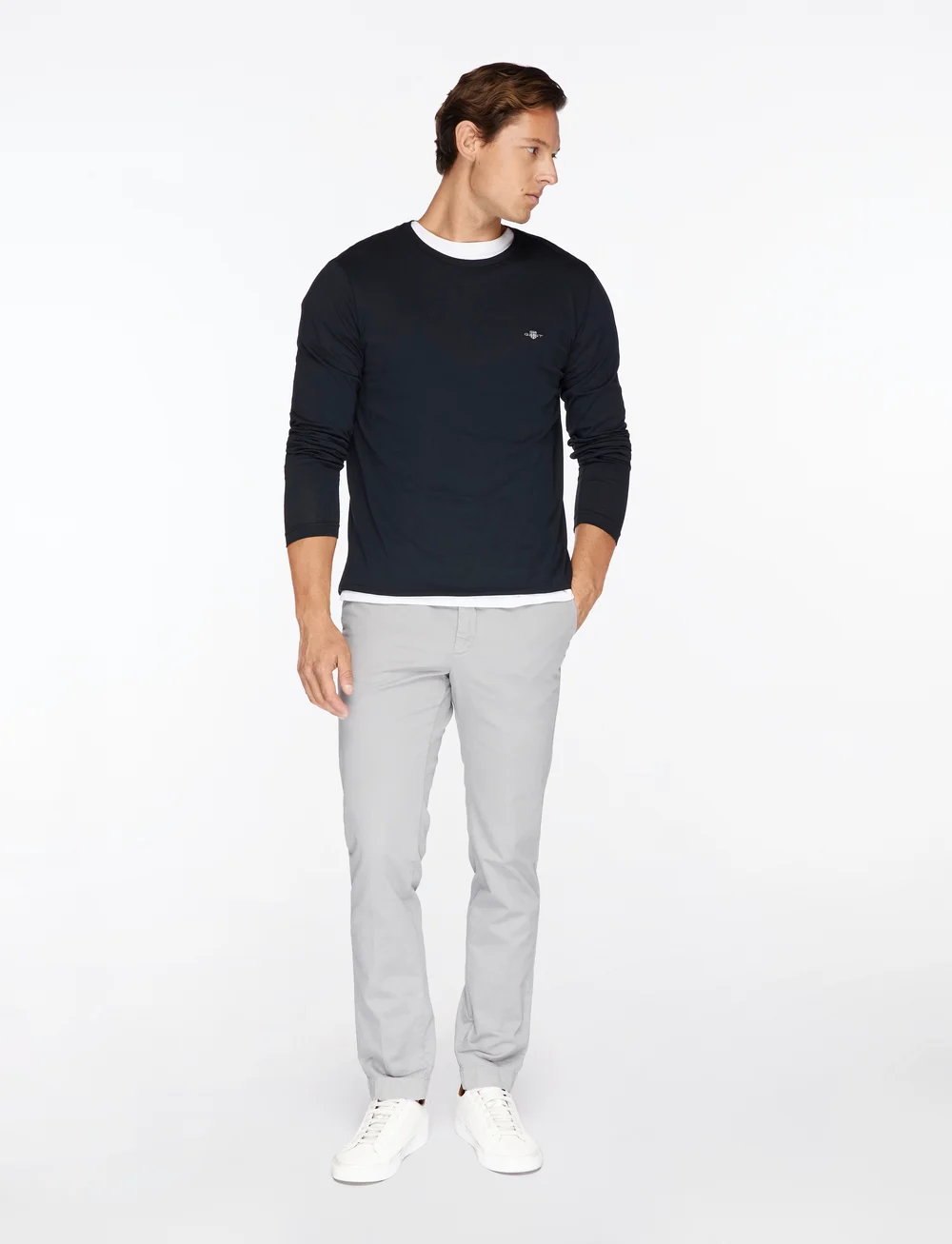 GANT - SLIM SHIELD LS T-SHIRT - pikkade varrukatega t-särgid - black - 2