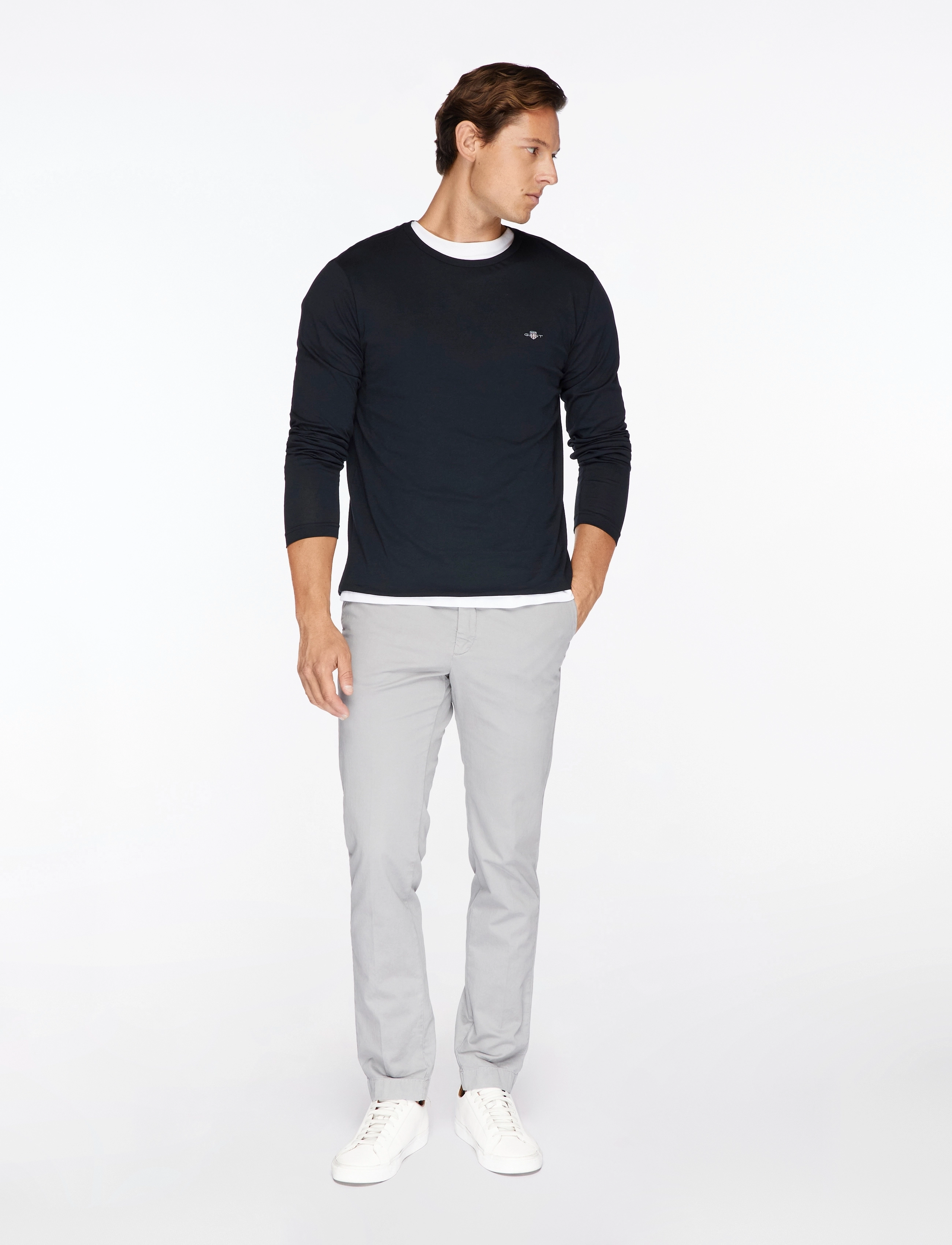Gant - SLIM SHIELD LS T-SHIRT - pikkade varrukatega t-särgid - black - 2