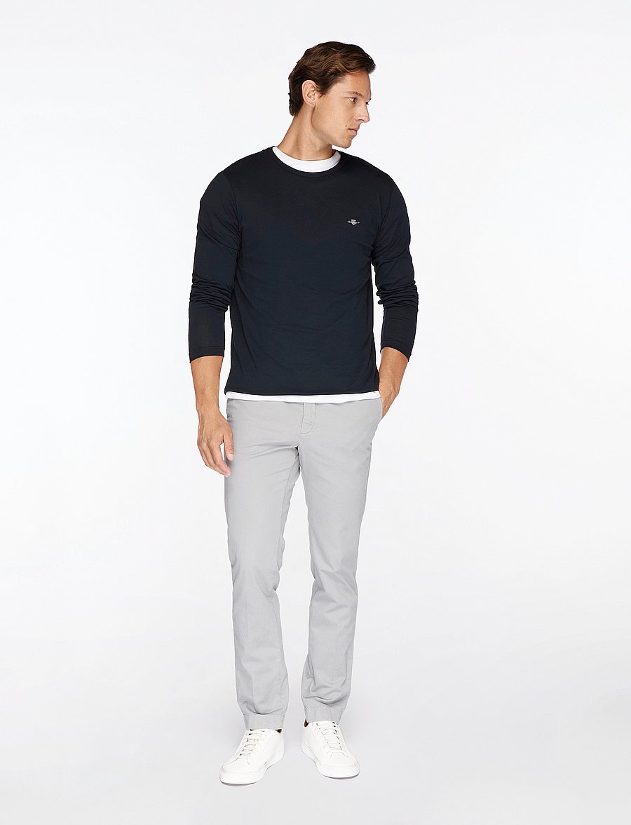 Gant - SLIM SHIELD LS T-SHIRT - langærmede t-shirts - black - 2