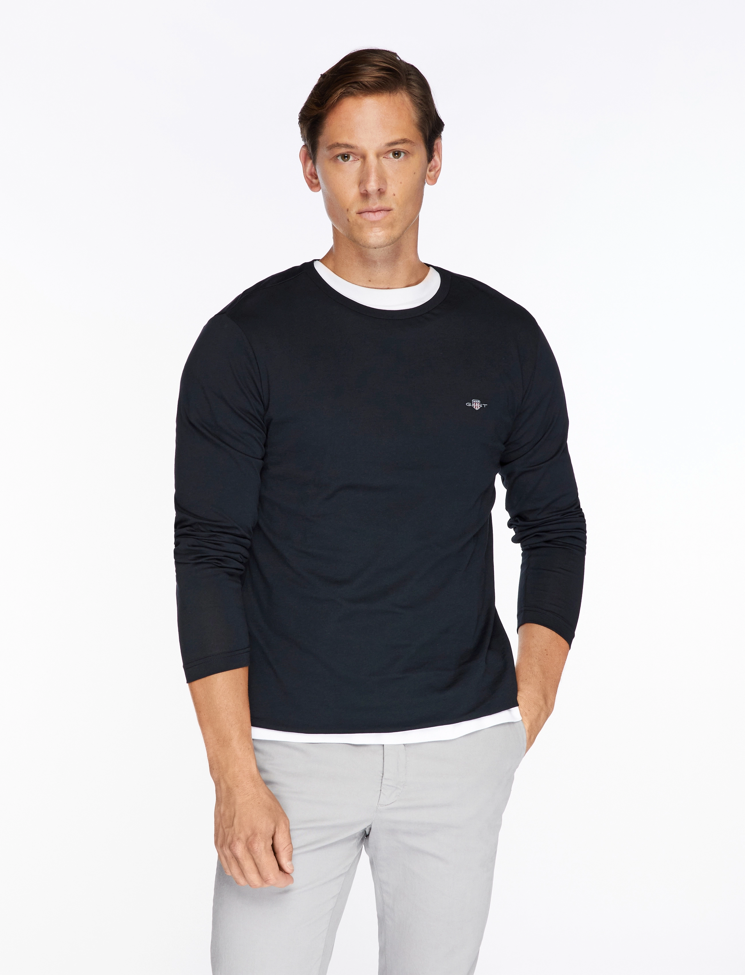 Gant SLIM SHIELD LS T-SHIRT - Gant - BLACK / black