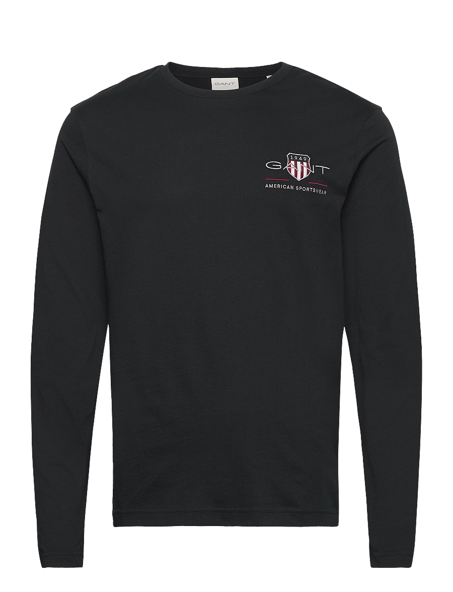 Gant - REG MEDIUM ARCHIVE SHIELD LS T - pitkähihaiset - black - 0