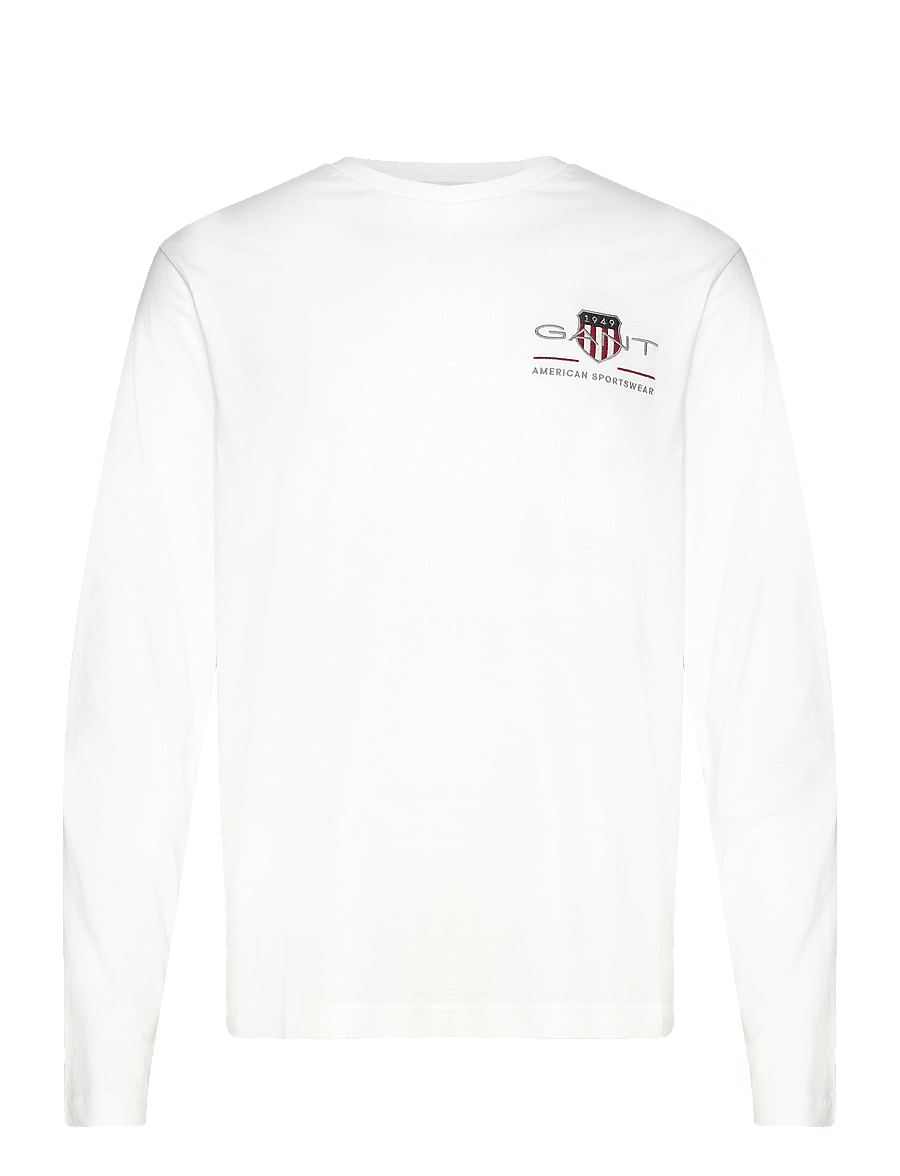 Gant - REG MEDIUM ARCHIVE SHIELD LS T - pikkade varrukatega t-särgid - white - 0