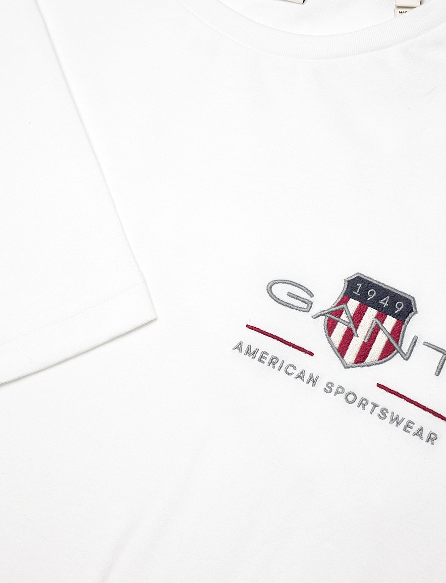 Gant - REG MEDIUM ARCHIVE SHIELD LS T - pikkade varrukatega t-särgid - white - 2