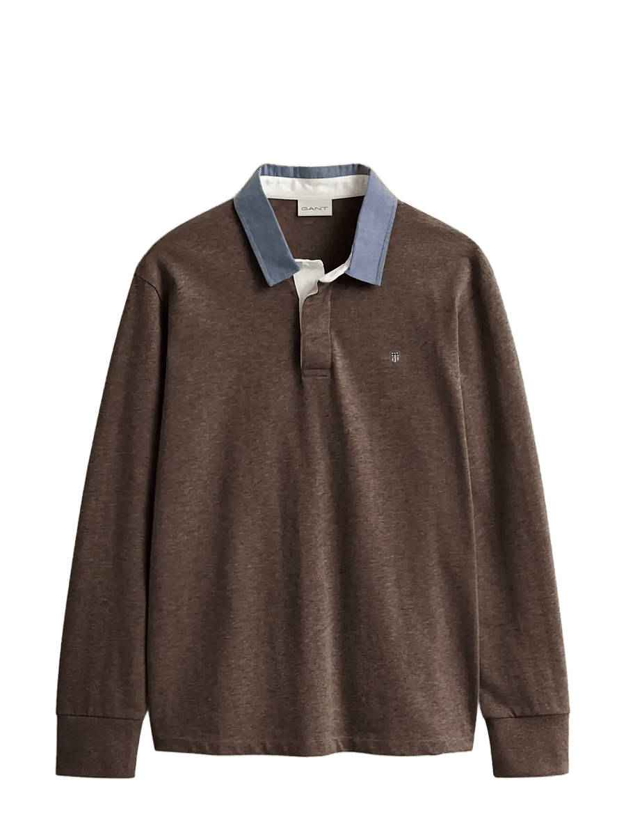 Gant - Classic Heavy Rugger - pikkade varrukatega polod - black brown melange - 1