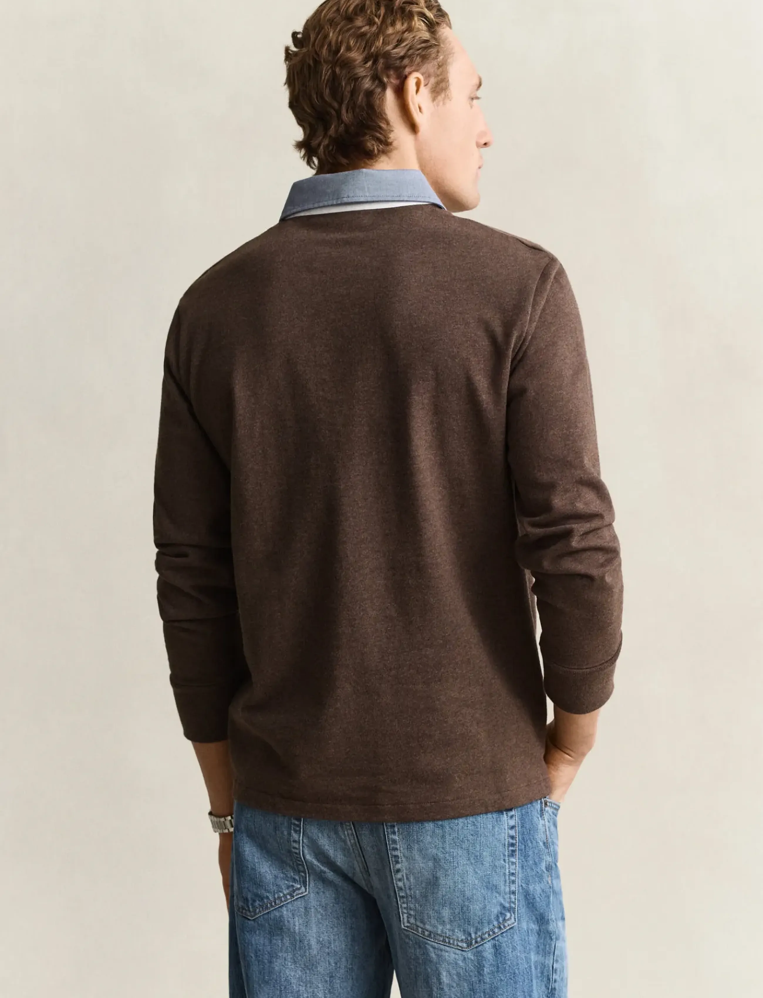 Gant - Classic Heavy Rugger - pikkade varrukatega polod - black brown melange - 2