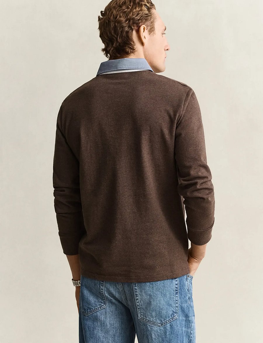 Gant - Classic Heavy Rugger - pikkade varrukatega polod - black brown melange - 2