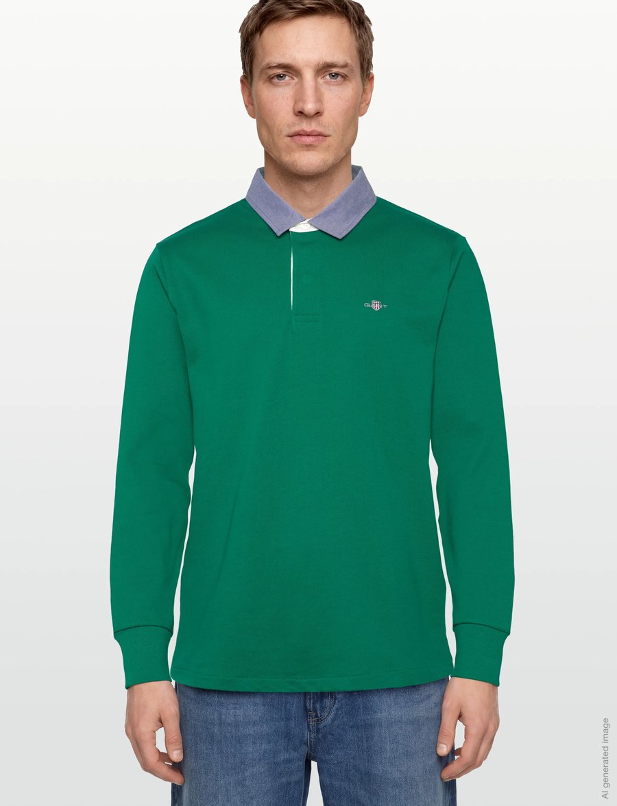 Gant - Classic Heavy Rugger - langærmede poloer - deep green - 3