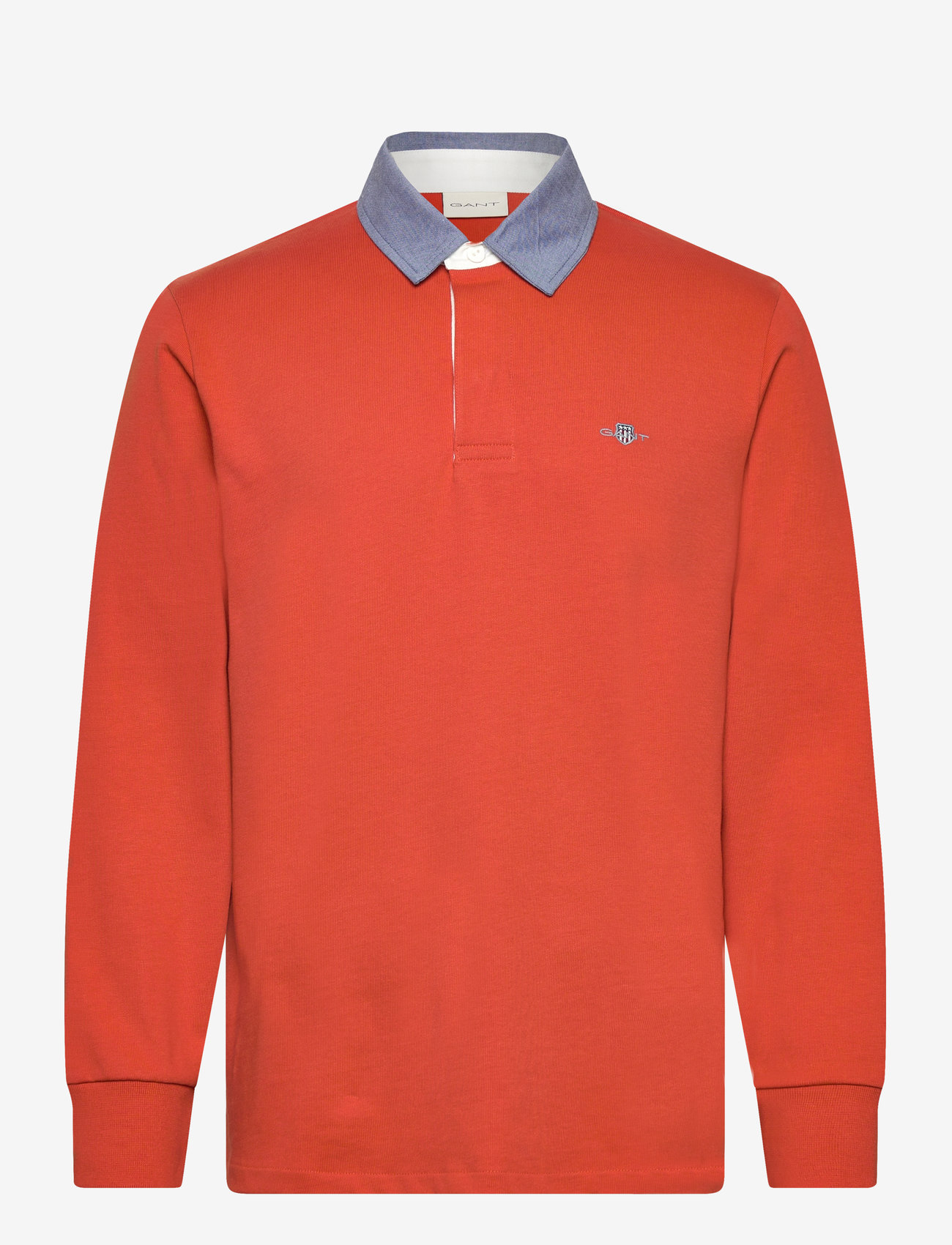 GANT - REG CHAMBRAY HEAVY RUGGER - pikkade varrukatega polod - deep orange - 0