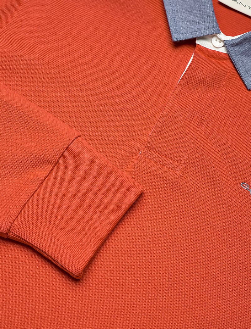 GANT - REG CHAMBRAY HEAVY RUGGER - pikkade varrukatega polod - deep orange - 2
