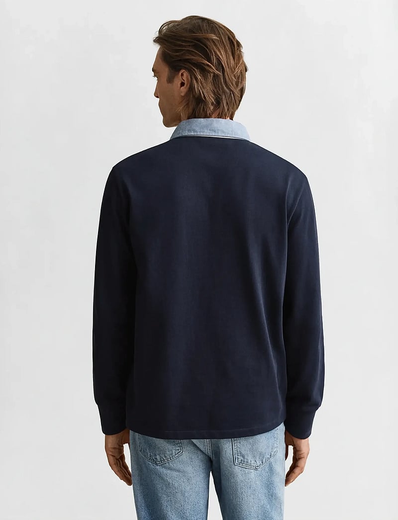 GANT - REG CHAMBRAY HEAVY RUGGER - pikkade varrukatega polod - evening blue - 3