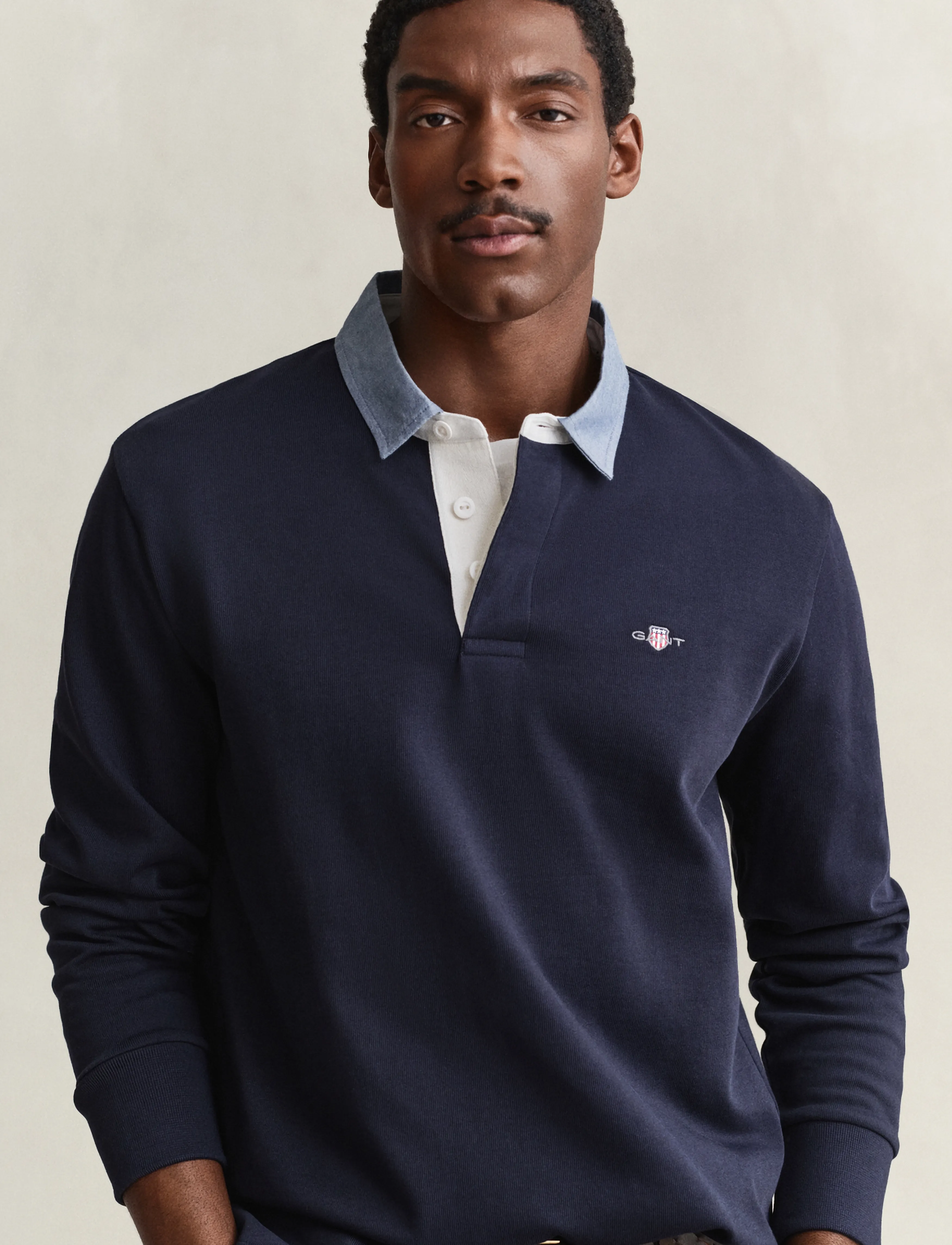 Gant - Classic Heavy Rugger - långärmade pikéer - evening blue - 5