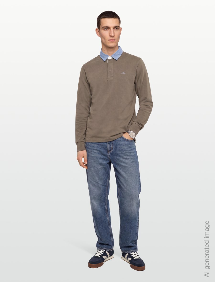 Gant - Classic Heavy Rugger - long-sleeved polos - faded taupe - 0