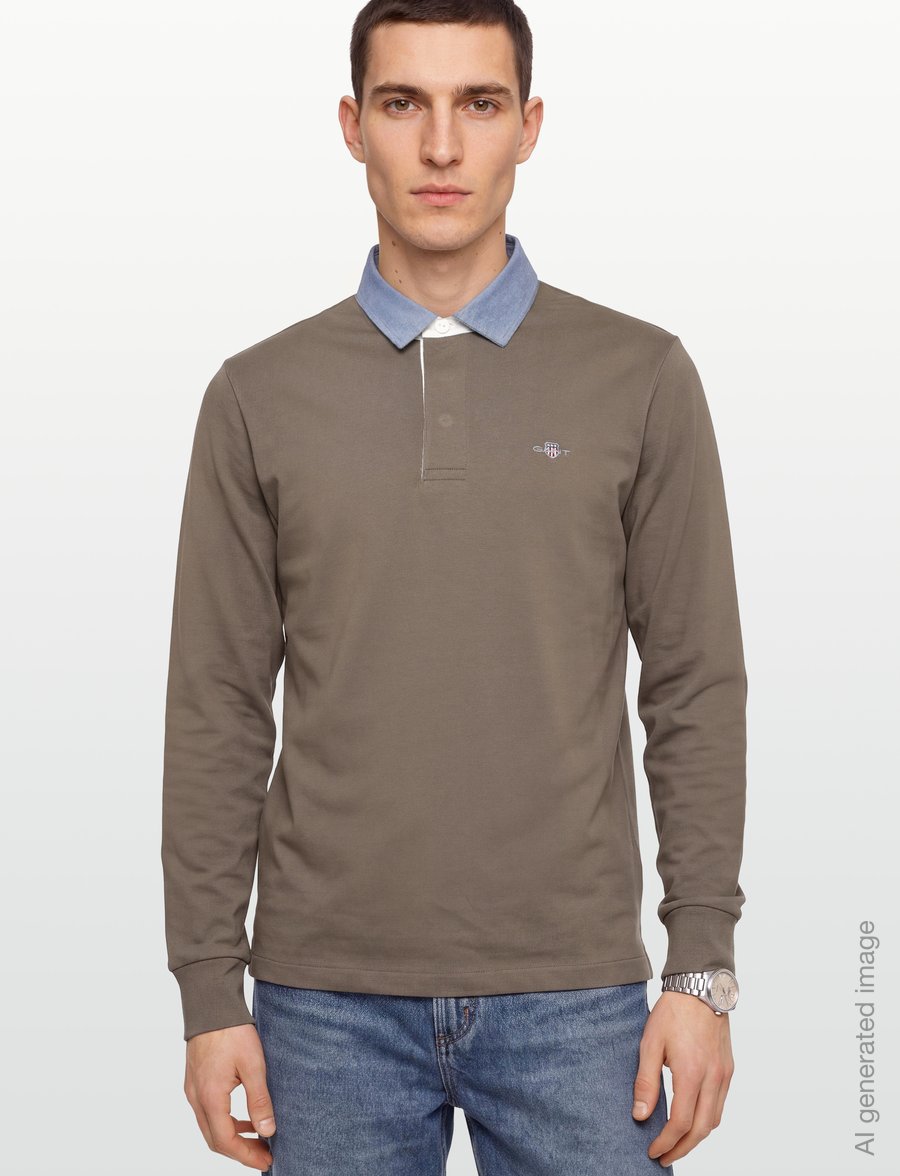 Gant - Classic Heavy Rugger - long-sleeved polos - faded taupe - 3