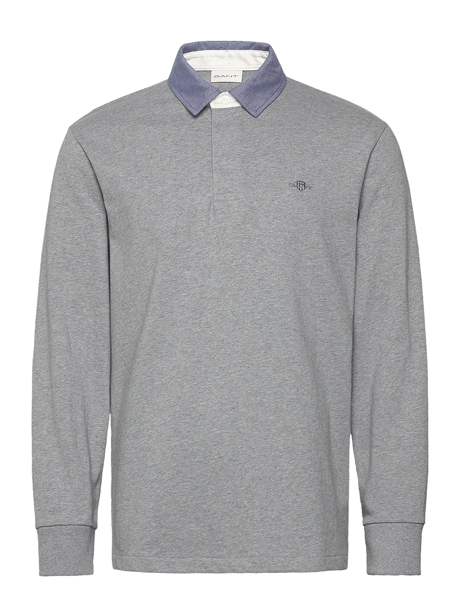Gant - Classic Heavy Rugger - long-sleeved polos - grey melange - 1